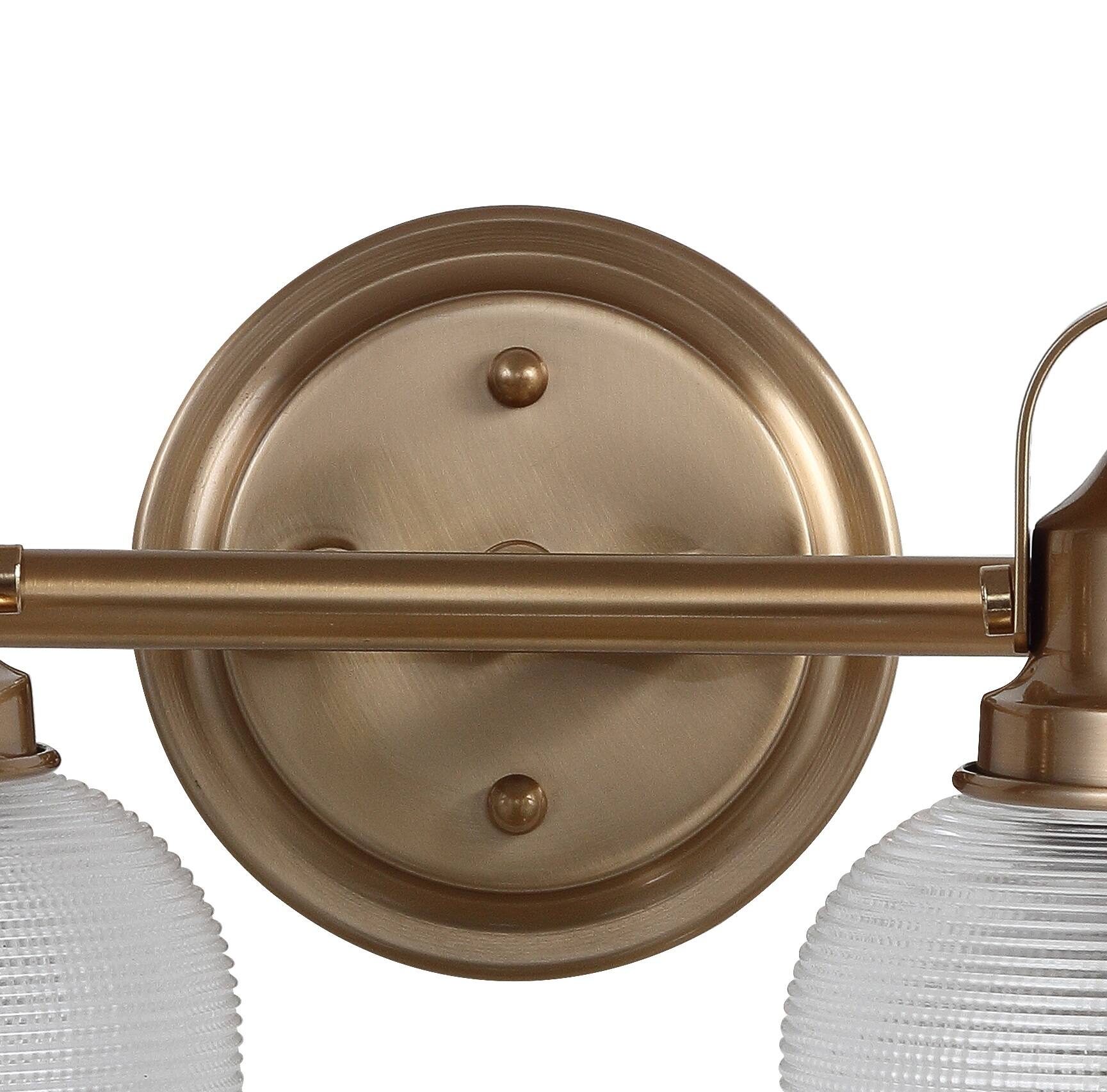 Alt View 5. Jonathan Y - Virginia 25.25" 3-Light Metal/Glass LED Vanity Light, Brass Gold - Brass Gold.