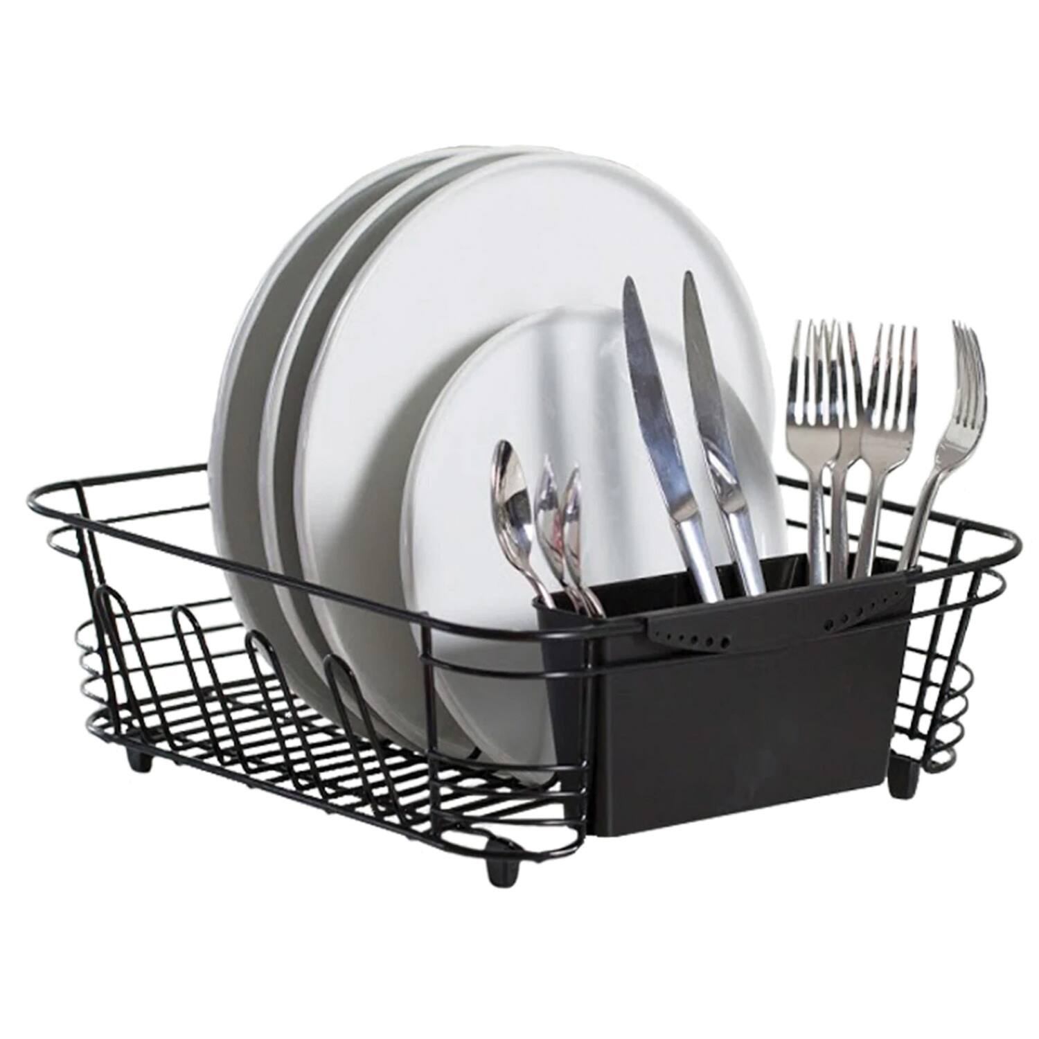 Left. Better Houseware - Better Houseware 1420/e 2-piece Dish Drainer (black) - black.