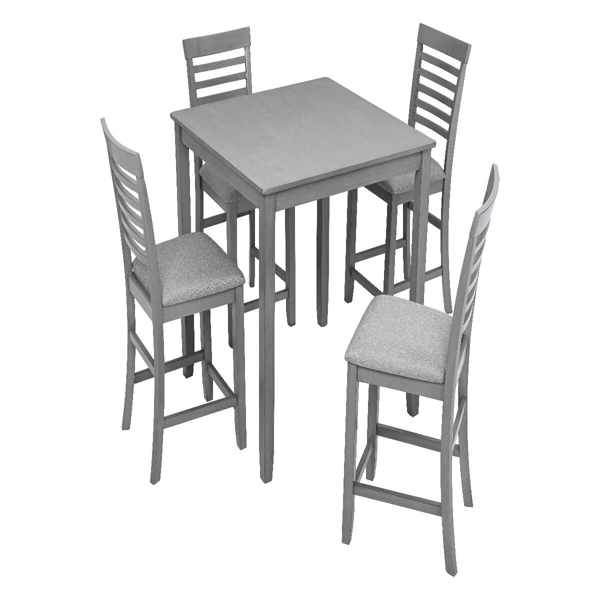 Loheer 5 Piece Counter Height Dining Set, Wood Square Table with Four ...