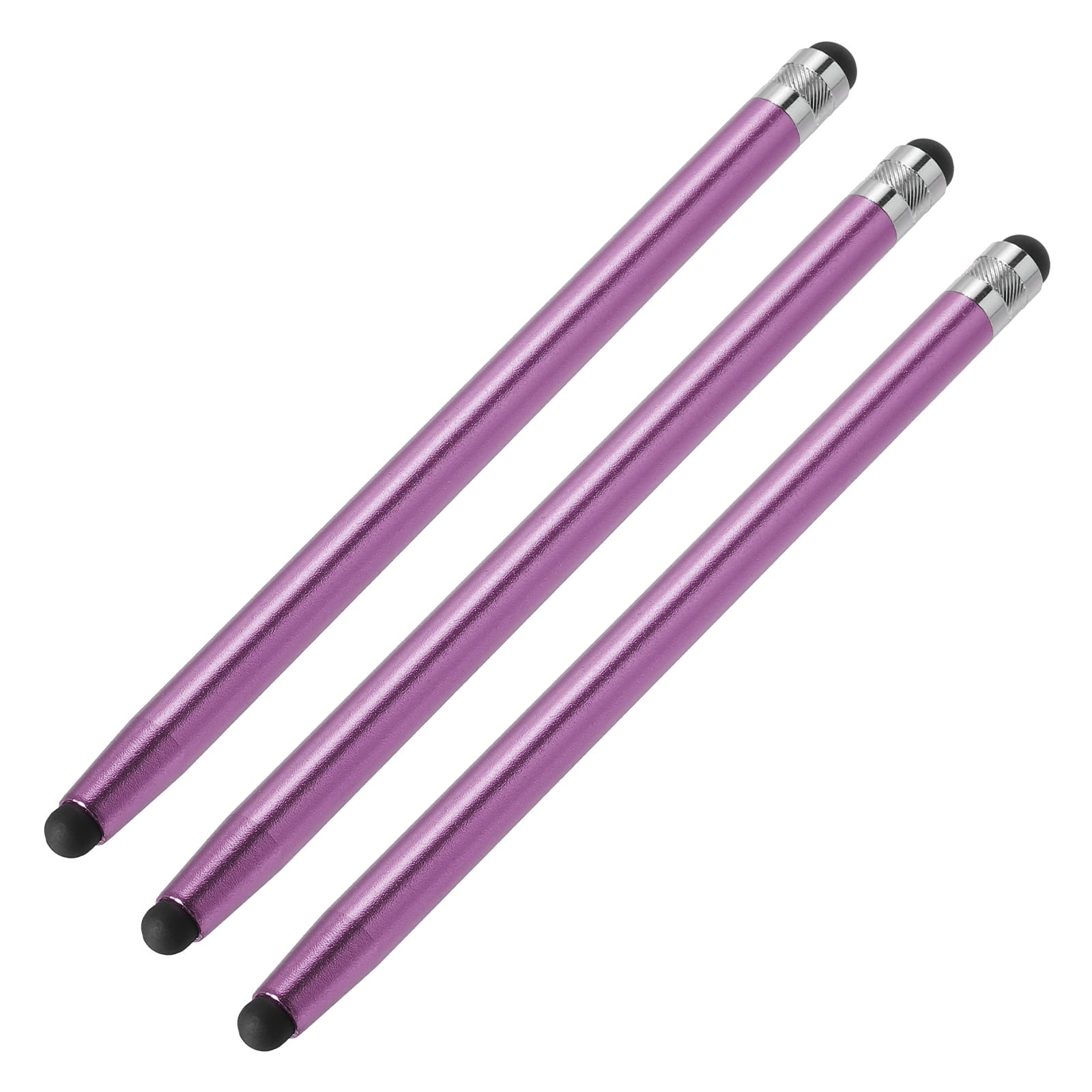 Unique Bargains - 3pcs Stylus Pens for Touch Screens Dual Rubber Tips Capacitive Stylus Universal Tablet Pen Sensitivity Precision - Purple