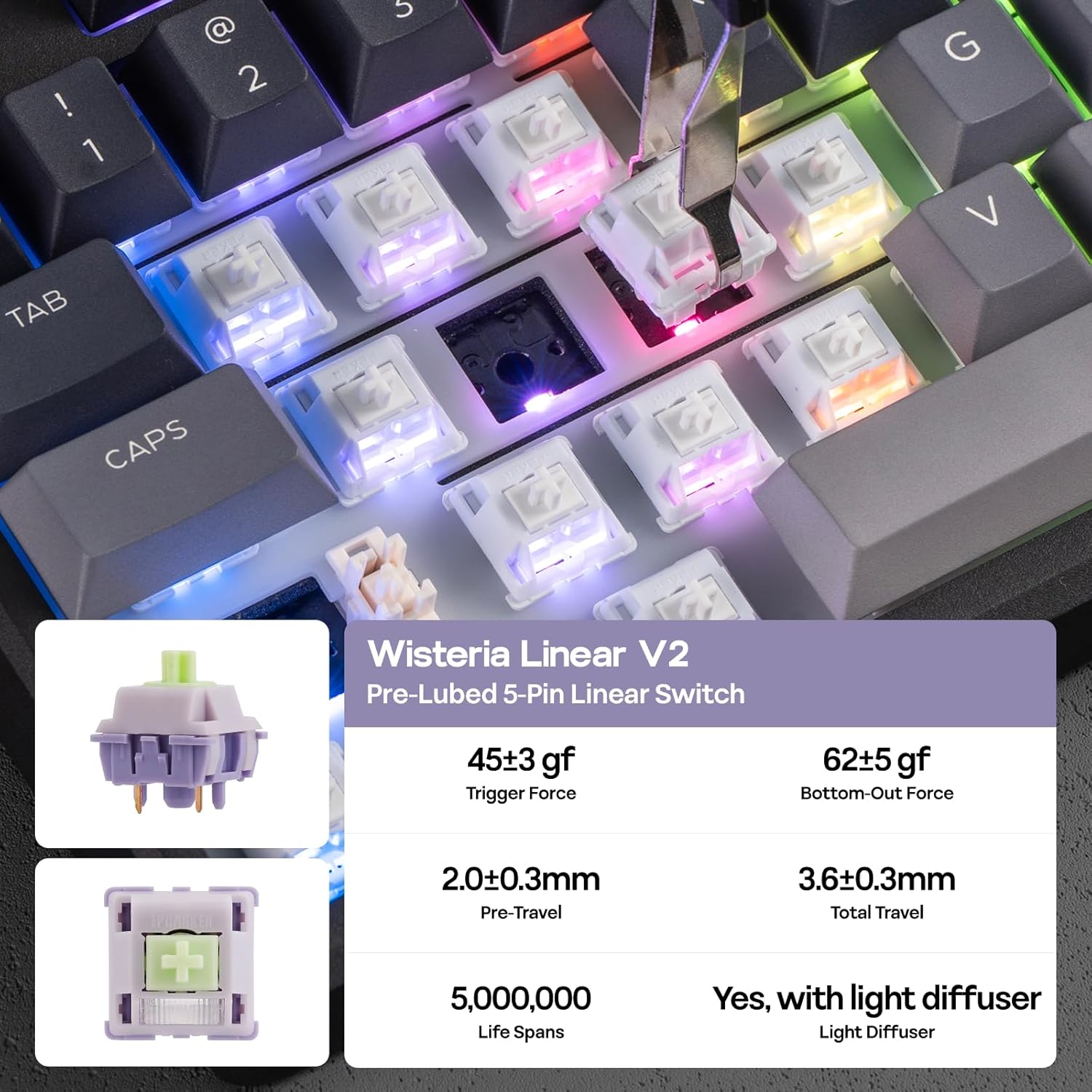 EPOMAKER Galaxy100 Lite QMK/VIA Gaming Keyboard with 8000mAh