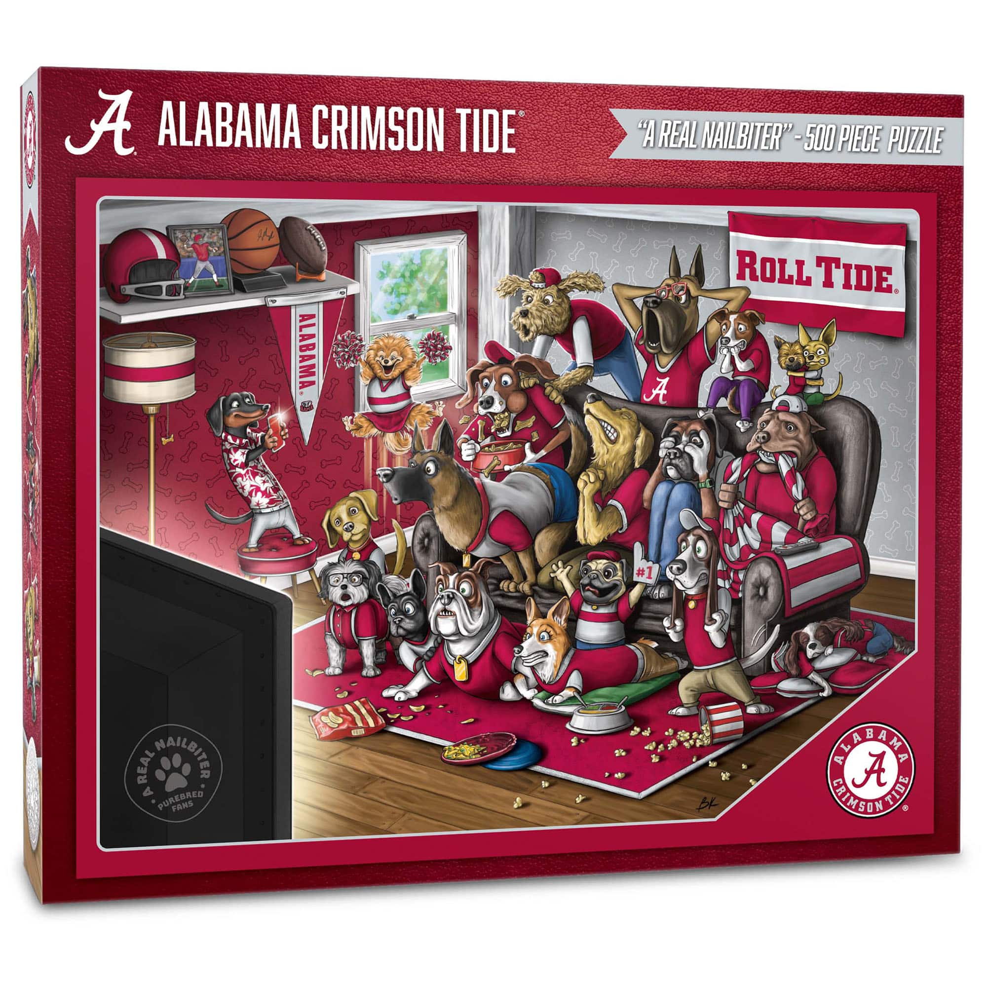 Photos - Jigsaw Puzzle / Mosaic Tide YouTheFan - Alabama Crimson  Purebred Fans 18'' x 24'' A Real Nailbiter 500-Piece Puzzle - Multicolor 4332635 