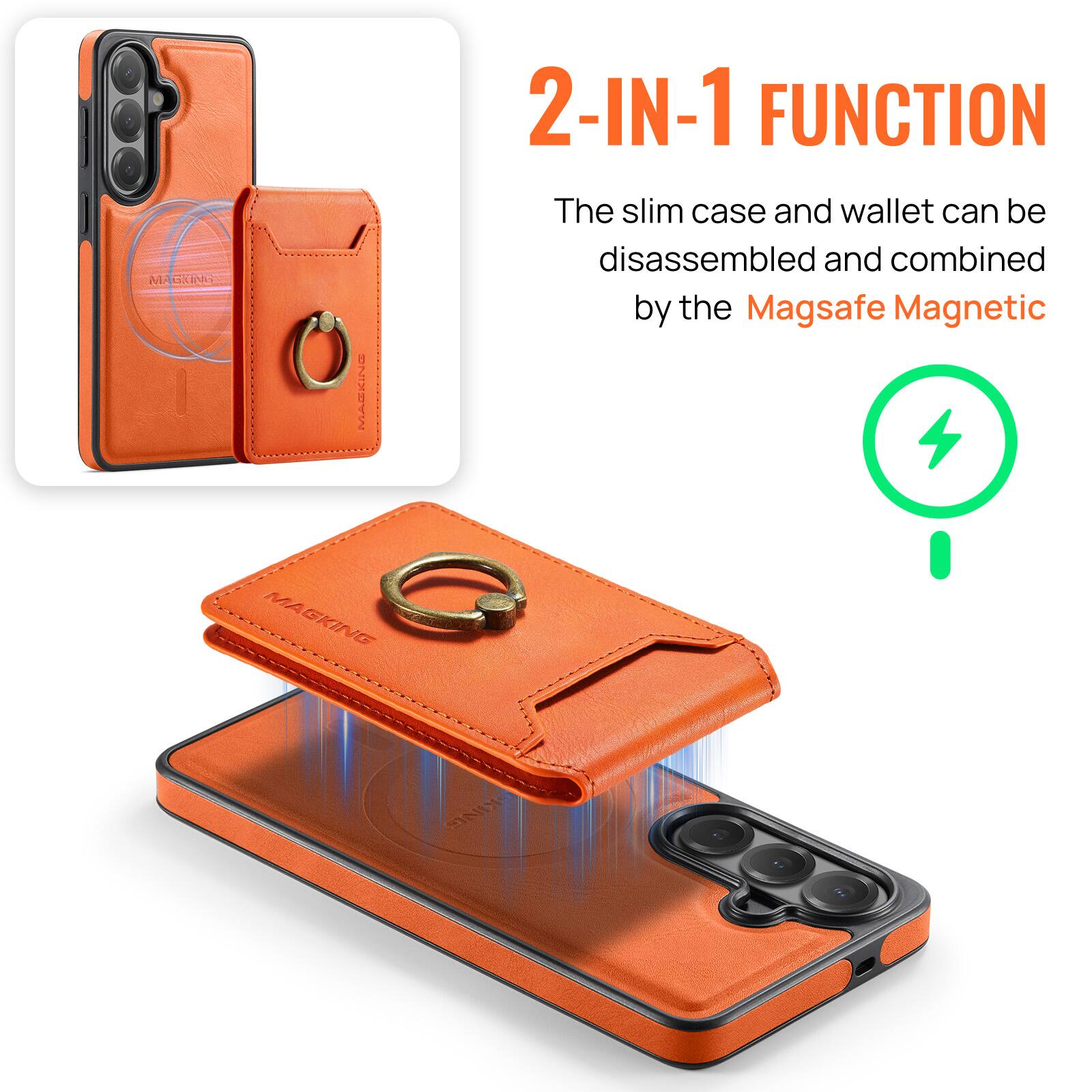M GIL MARKINE 2-IN-1 FUNCTION  
The slim case and wallet can be disassembled and combined by the Magsafe Magnetic