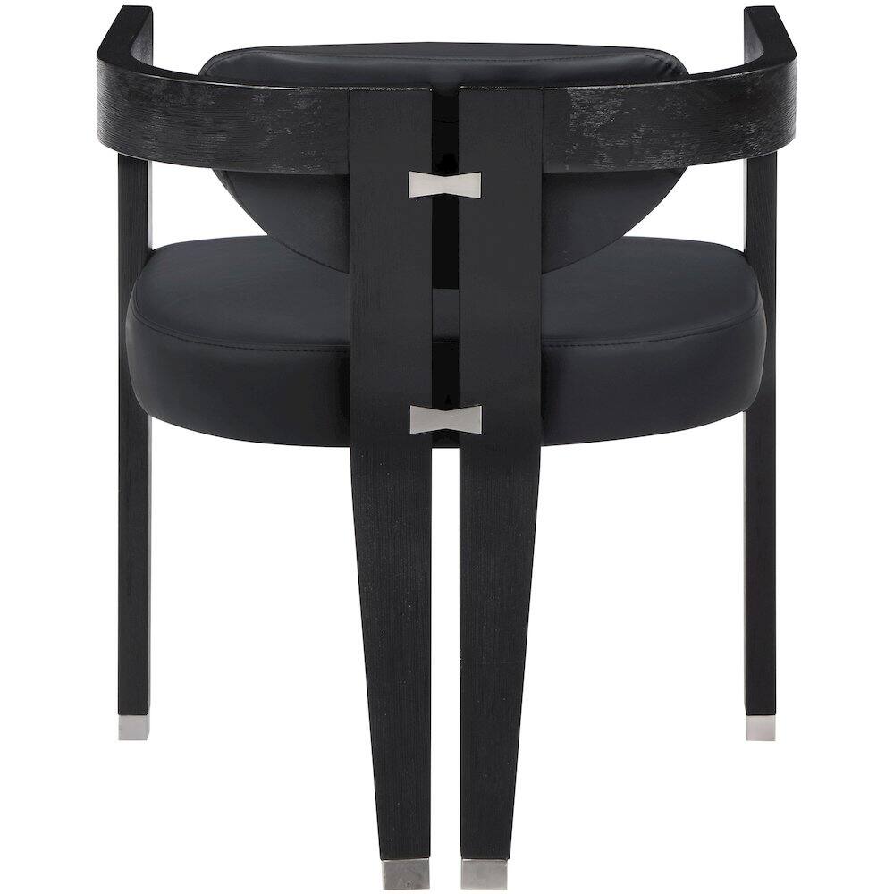 Alt View 1. Meridian Furniture - Carlyle Black Vegan Leather Dining Chair - Black.