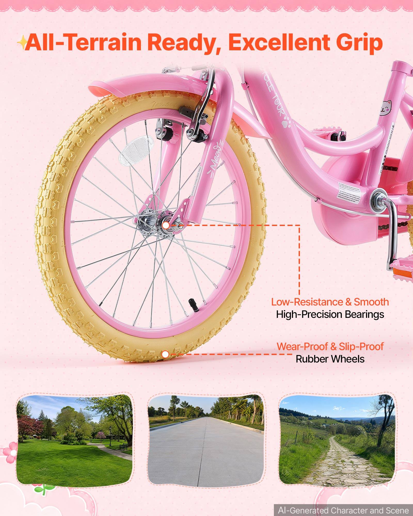 All-Terrain Ready, Excellent Grip

Low-Resistance & Smooth High-Precision Bearings

Wear-Proof & Slip-Proof Rubber Wheels

AI-Generated Character and Scene