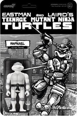 Super7 - Teenage Mutant Ninja Turtles - Reaction Wv9 - Raphael (Comic Greyscale) - Collectibles - Multicolor