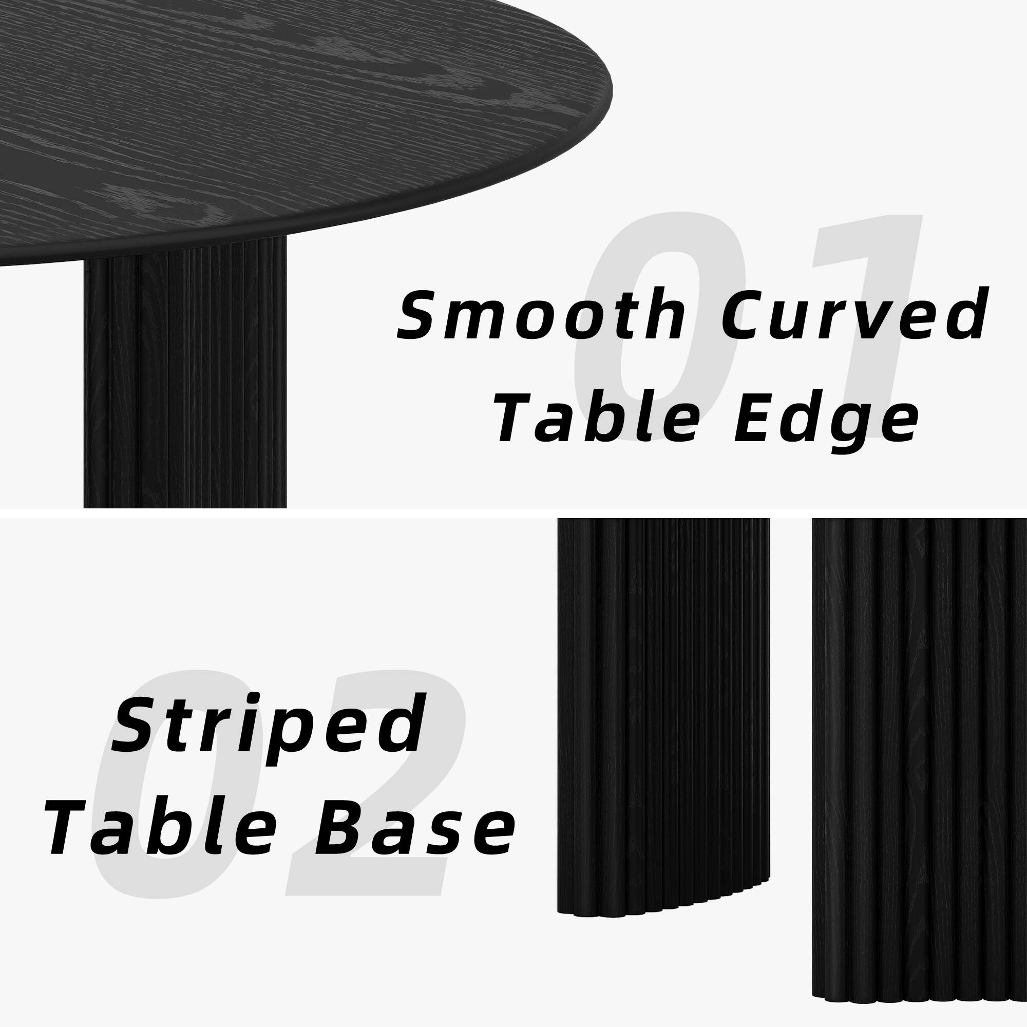 Smooth Curved Table Edge

Striped Table Base