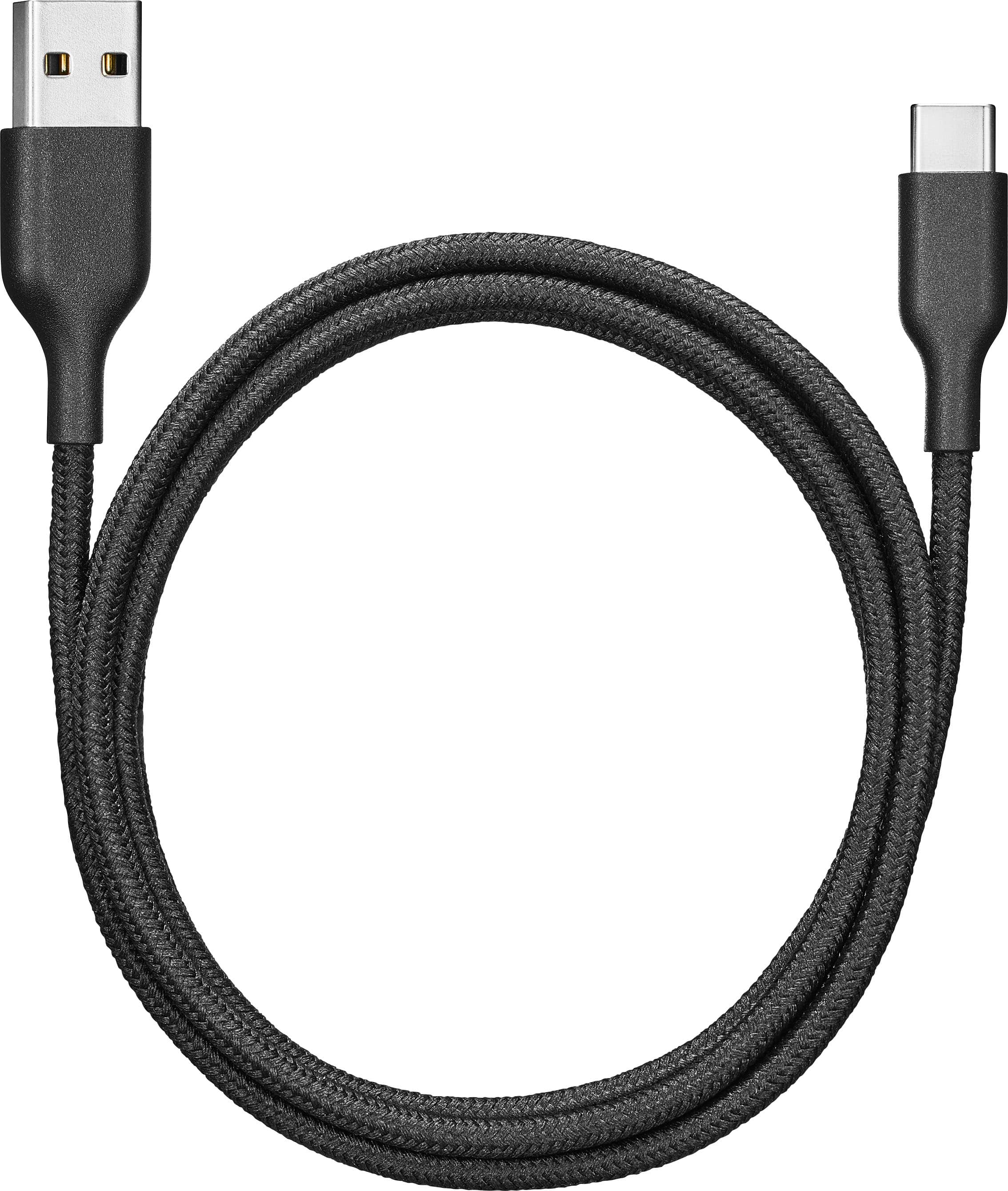Alt View 1. Best Buy essentials™ - 4' USB-C to USB Braided Charge-and-Sync Cable - Black.