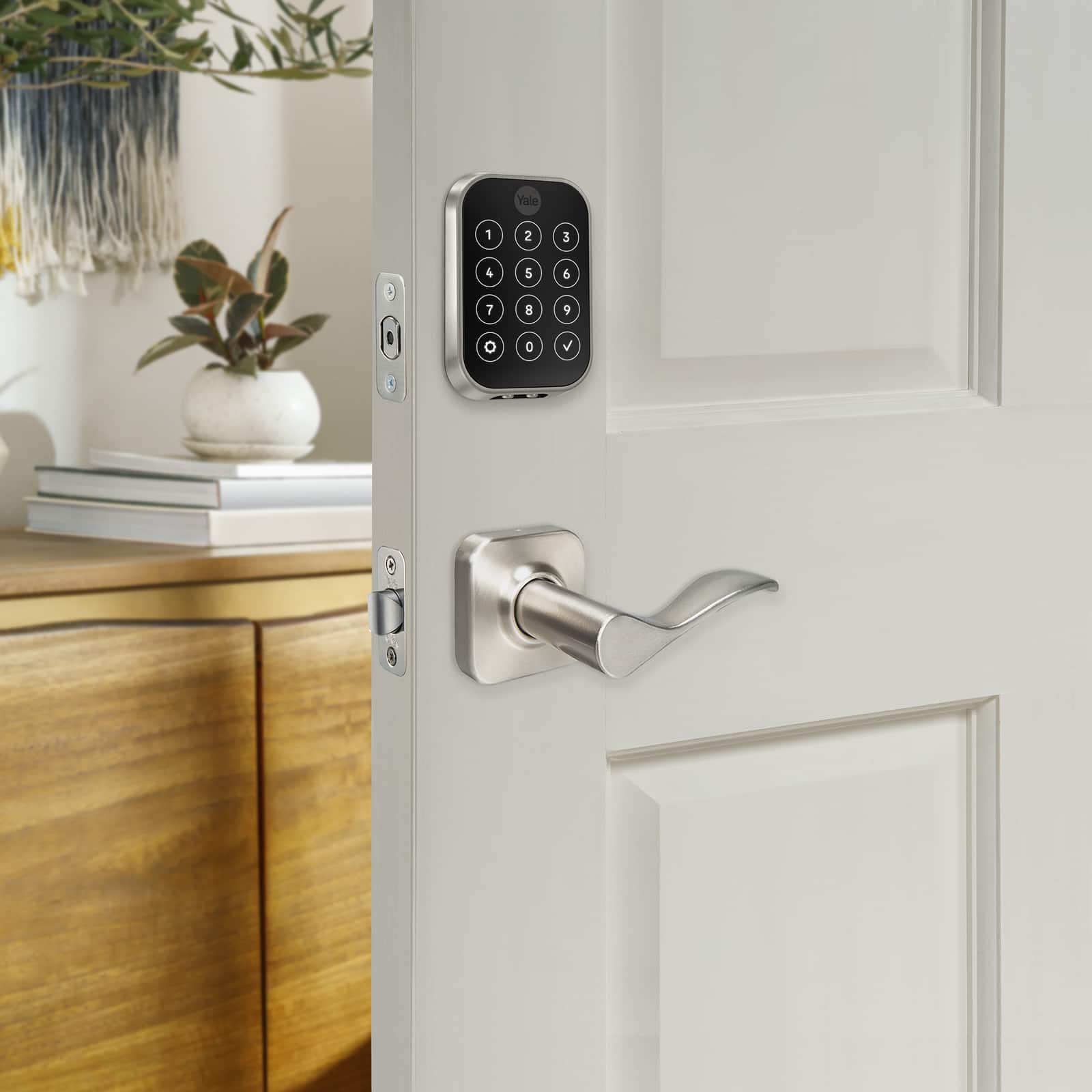 Alt View 14. Yale - Assure Lock 2 - Smart Lock Keyless Bluetooth Deadbolt with APPLE HOME KEYS | Touchscreen Keypad Access - Satin Nickel.