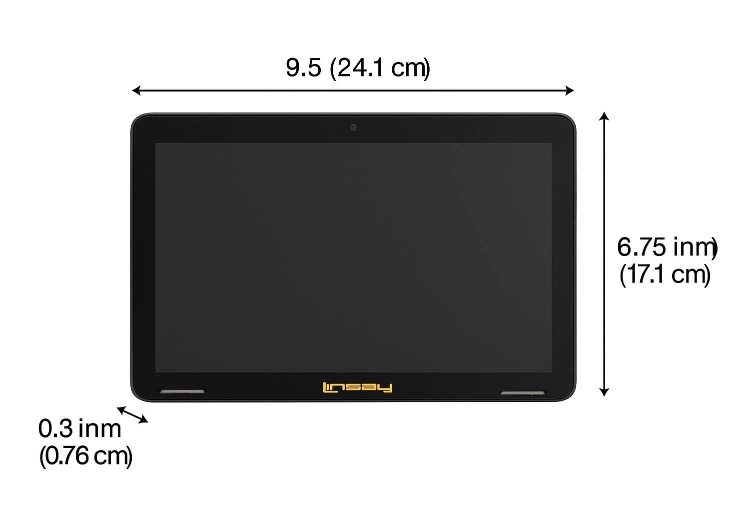 9.5 (24.1 cm)  
6.75 in (17.1 cm)  
0.3 in (0.76 cm)