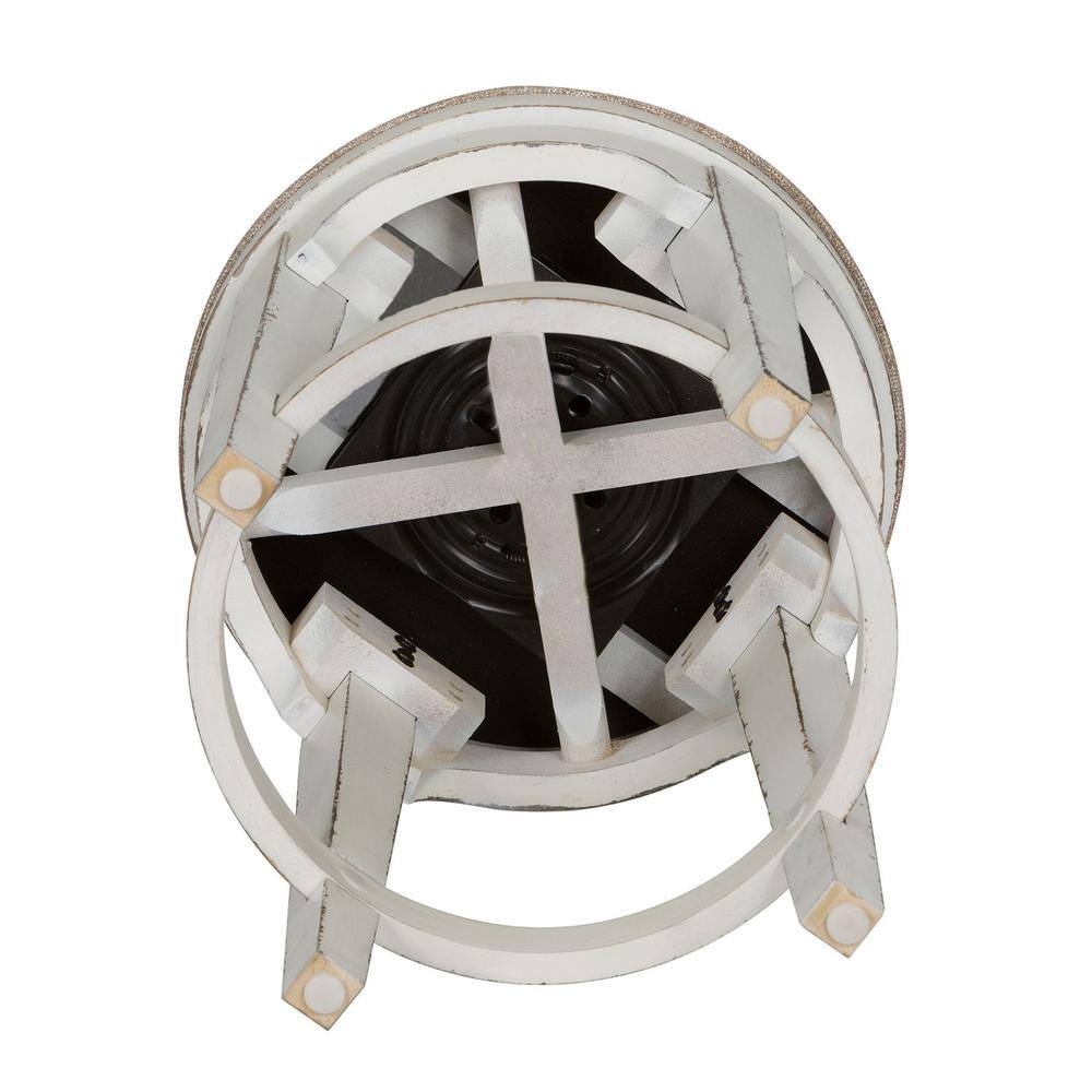 Left. Liberty Furniture Industries - Magnolia Manor Console Swivel Stool in Antique White - White.