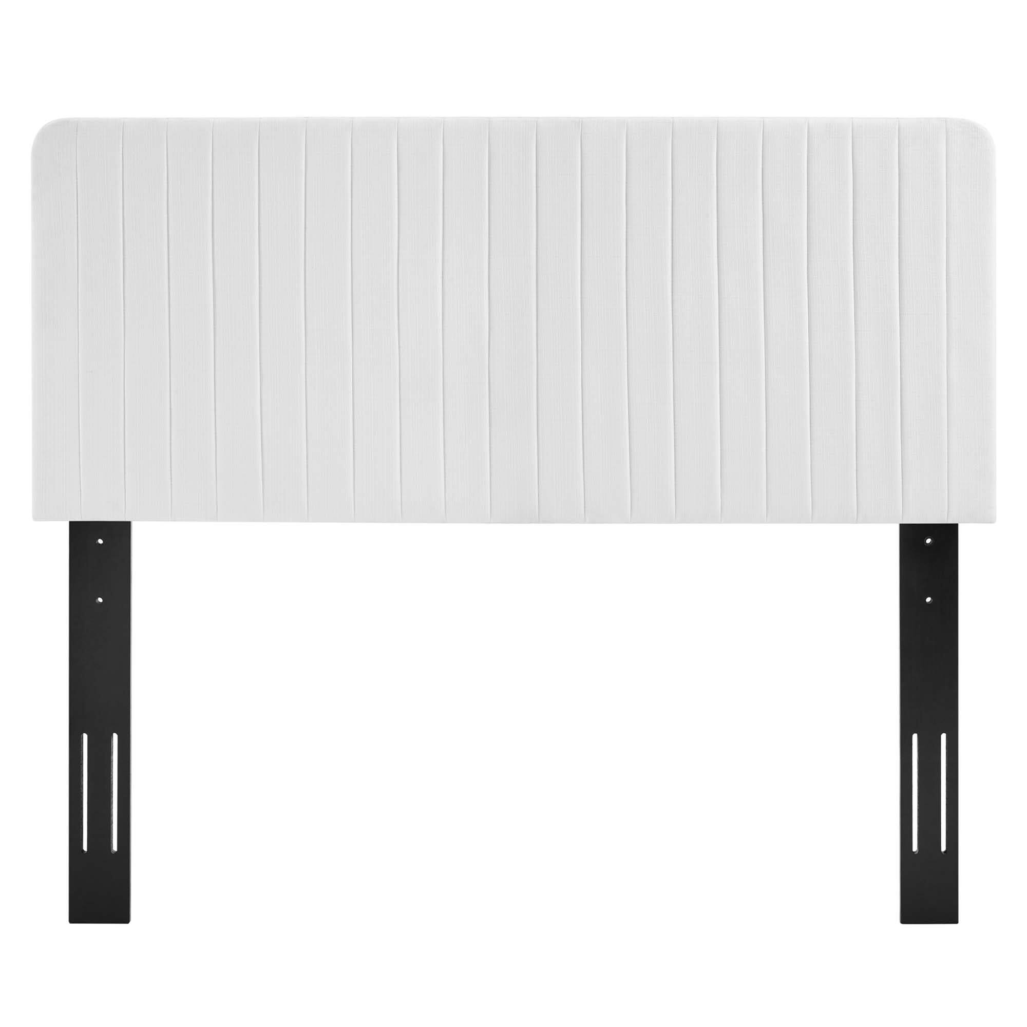 Alt View 4. Modway - Milenna Channel Tufted Upholstered Fabric Headboard - White.