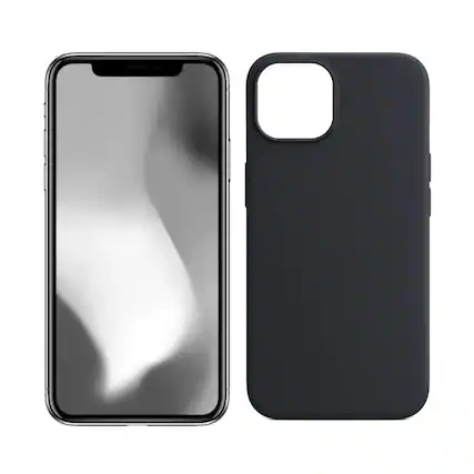 Front. Qixxronics - Phone Cover for iPhone 12 Silicone Case Black Shockproof Slim Design Phone Case Cover - Black.