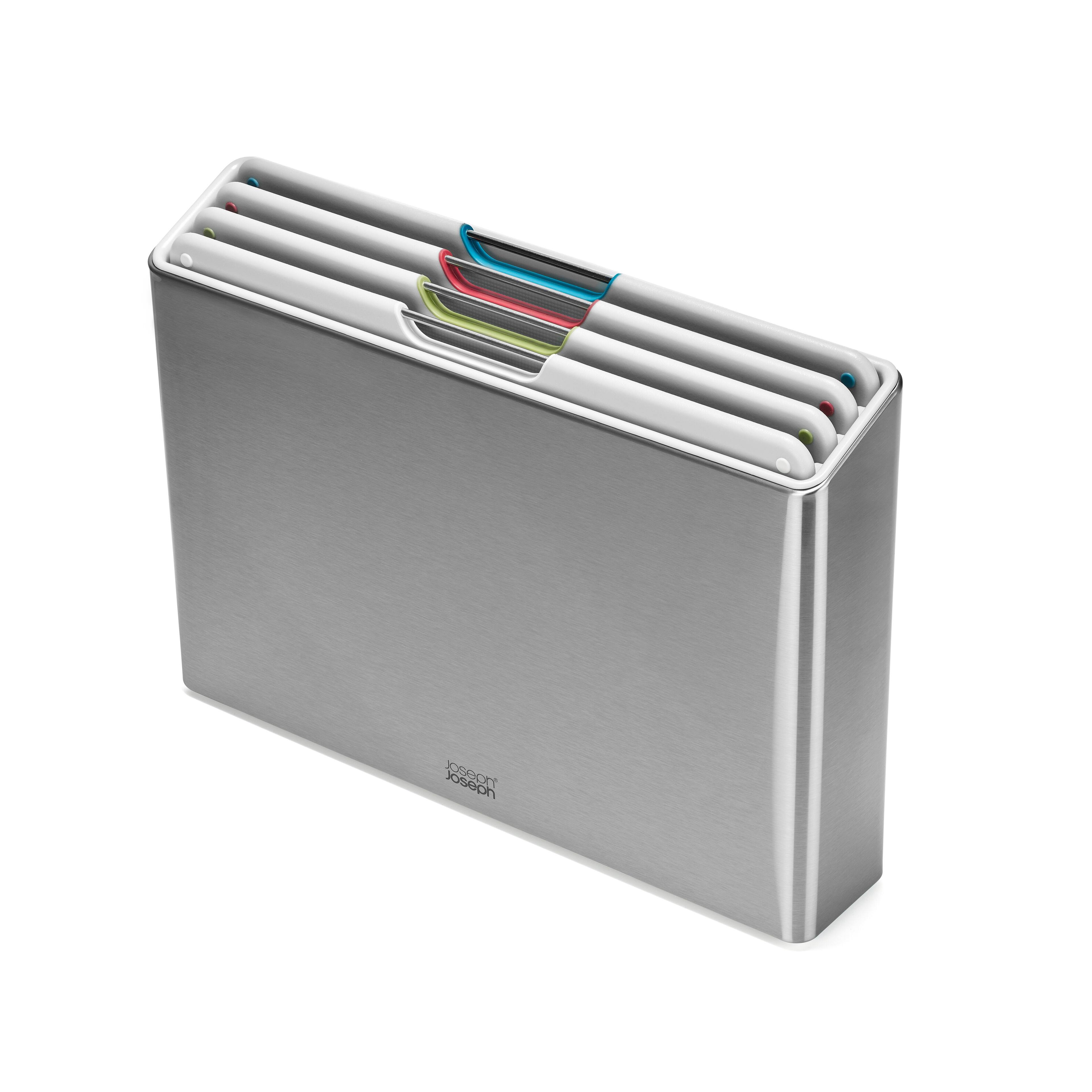 Joseph Joseph - Folio Steel 4-piece Cutting Board Set with Steel Case - Stone