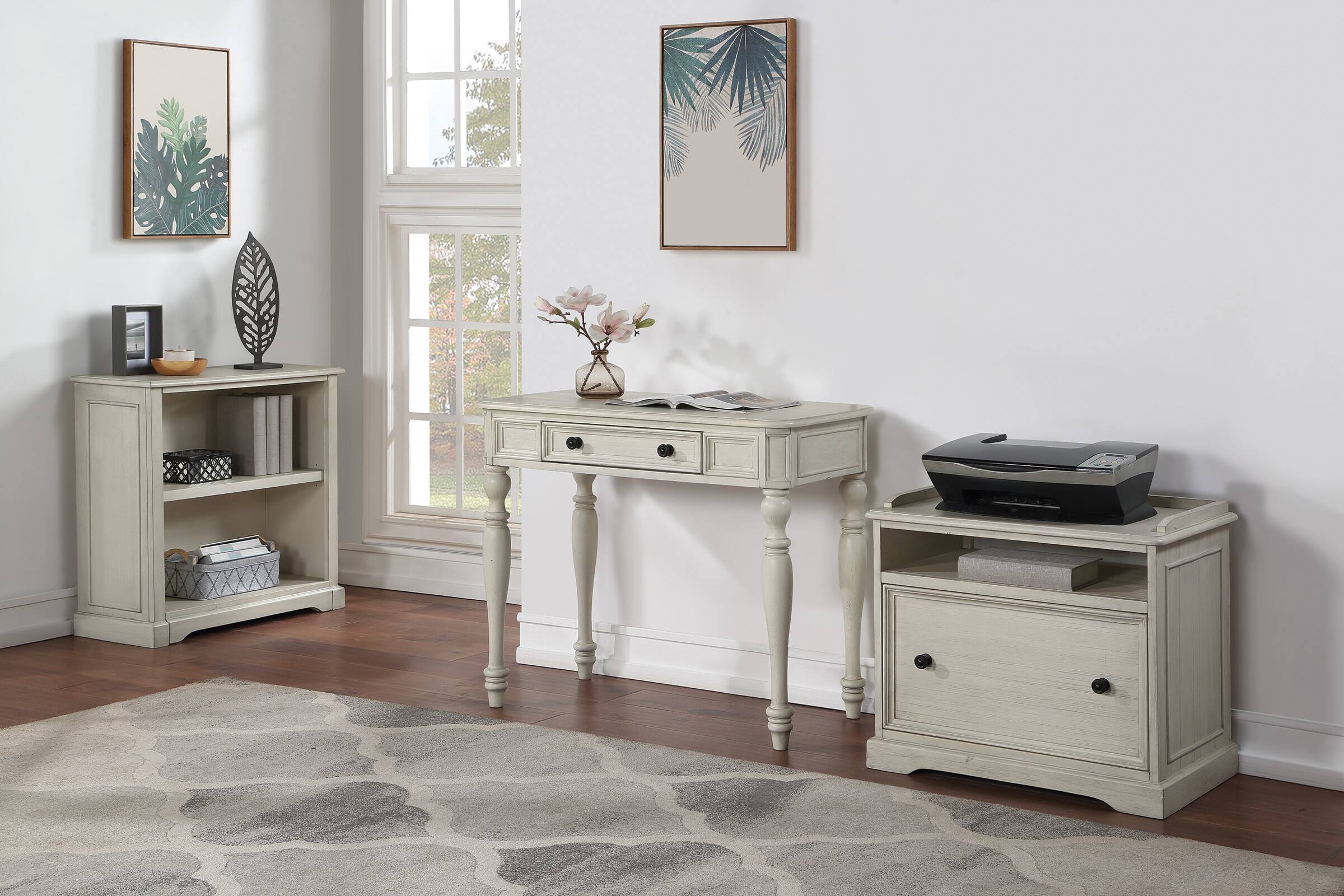 Alt View 14. OSP Home Furnishings - Country Meadows 36" Desk - Antique White.