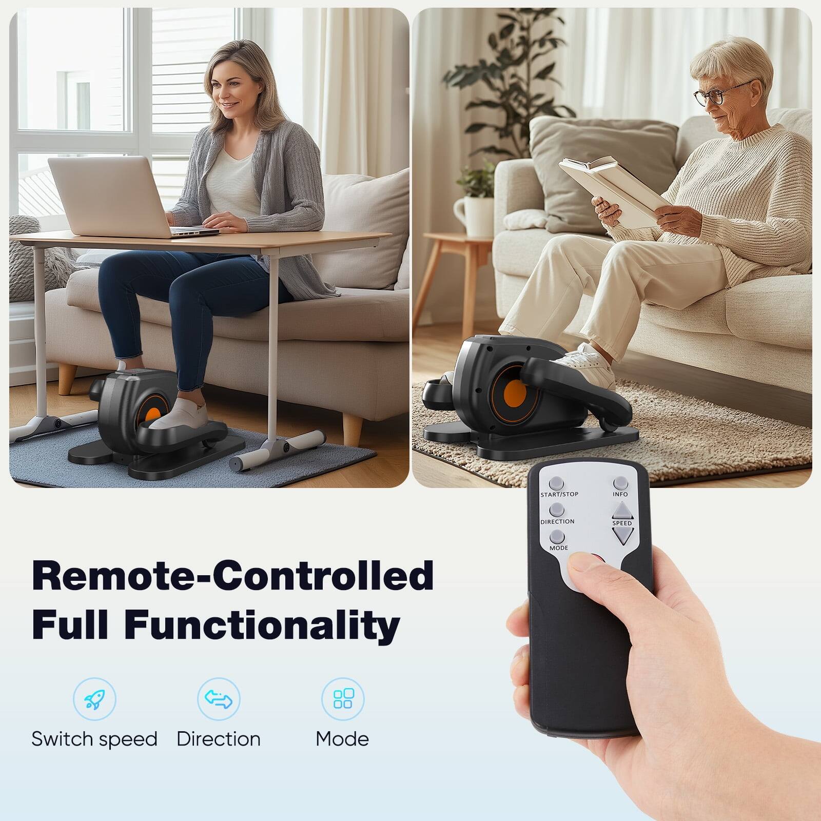 Remote-Controlled Full Functionality

Switch speed  
Direction  
Mode