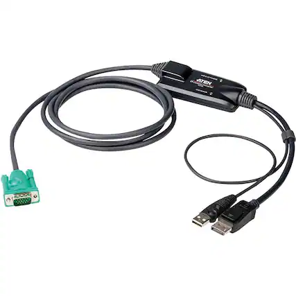 Front. Aten Technology - ATEN DisplayPort Console Converter CV190 - 5.91 ft KVM Cable for KVM Switch, Computer, Keyboard, Mouse, Console - First.