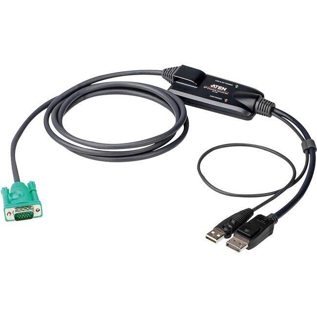 Front. Aten Technology - ATEN DisplayPort Console Converter CV190 - 5.91 ft KVM Cable for KVM Switch, Computer, Keyboard, Mouse, Console - First.