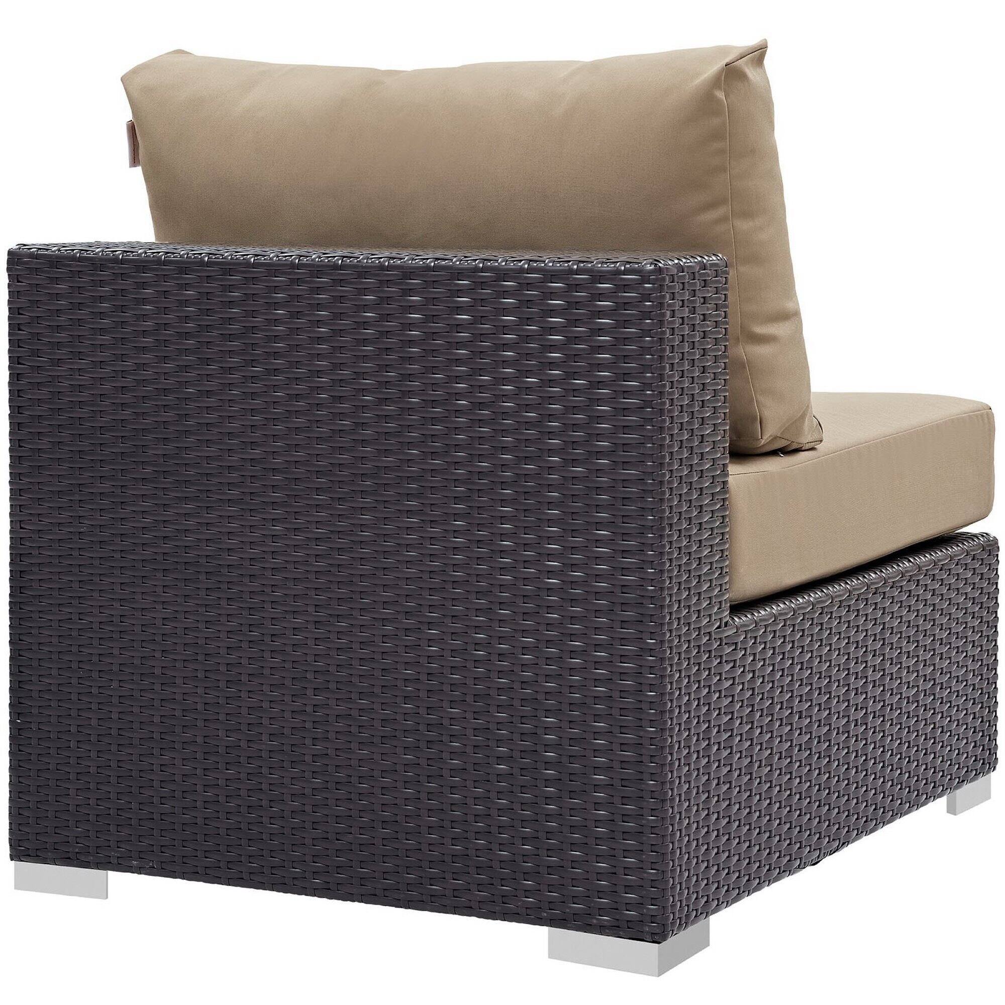 Left. Modway - Convene Outdoor Patio Armless by Modway - Espresso Mocha.