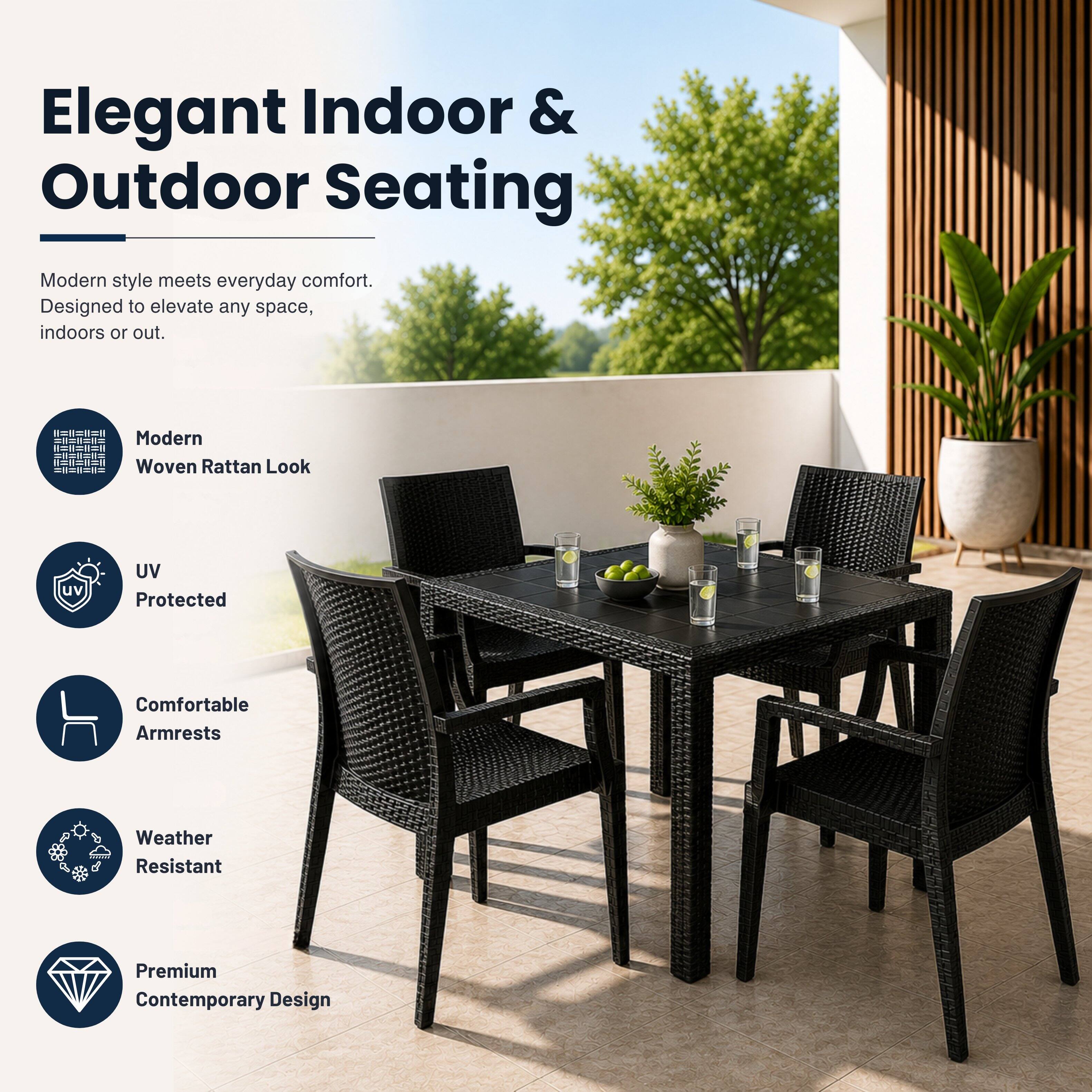 Elegant Indoor & Outdoor Seating

Modern style meets everyday comfort. Designed to elevate any space, indoors or out.

- Modern Woven Rattan Look
- UV Protected
- Comfortable Armrests
- Weather Resistant
- Premium Contemporary Design