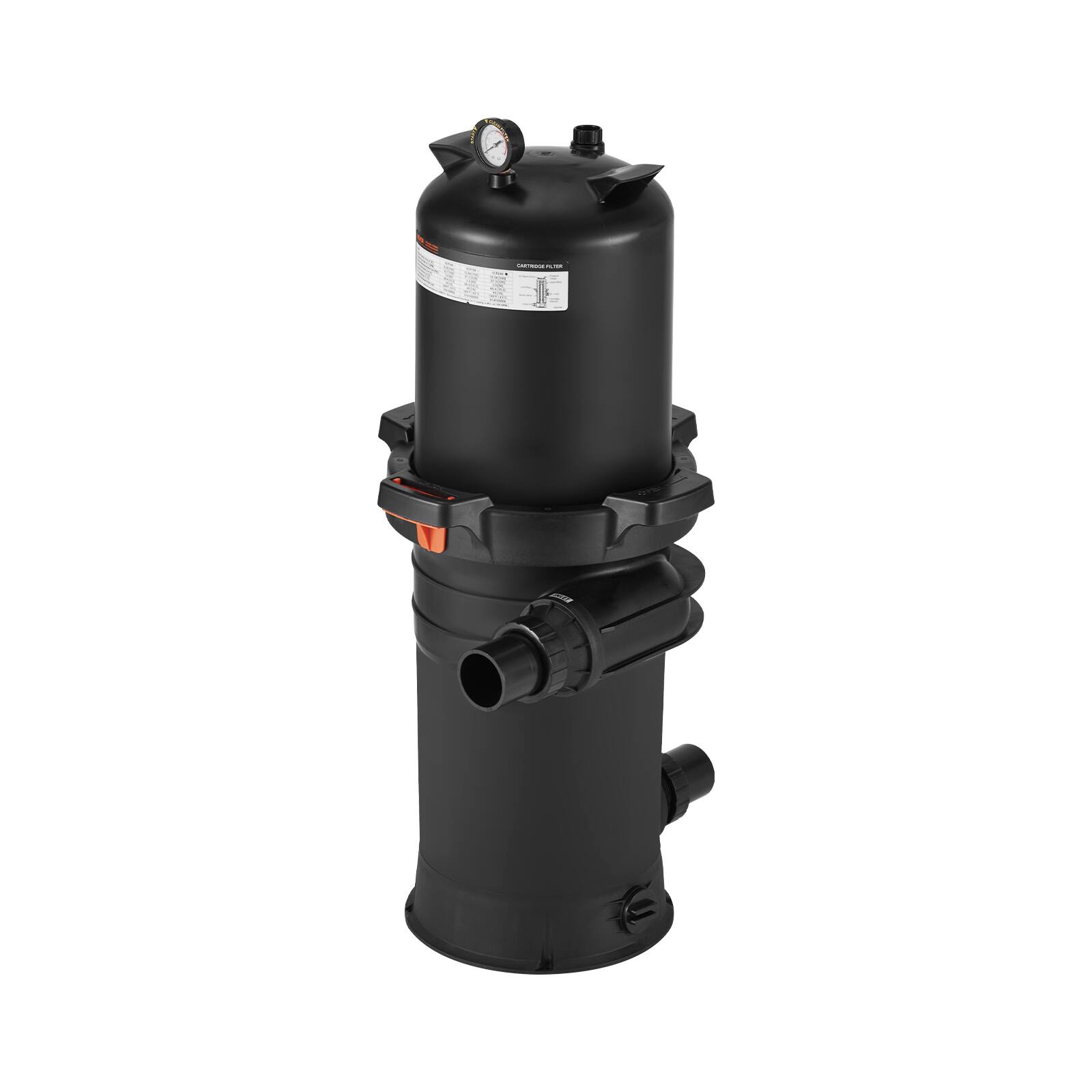 Alt View 5. VEVOR - Pool Cartridge Filter, 200 sq.ft², High-Efficiency Swimming Pool Filter with Valve, 9000 GPH Spa Filtration System - Black.