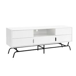 Starlight Canyon Home - White TV Stand for TVs Up to 65 Inches with 3 Drawers - Gray