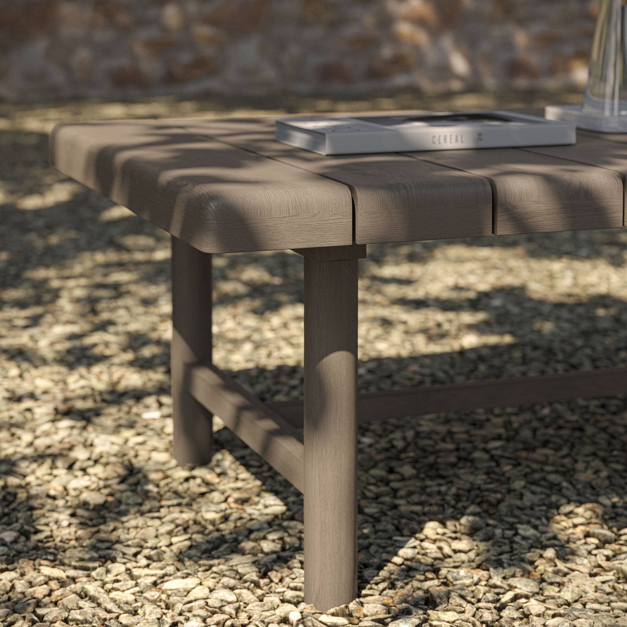 Back. Modway - Eleni 41-Inch Outdoor Teak Wood Coffee Table by Modway - Weathered Gray Teak.