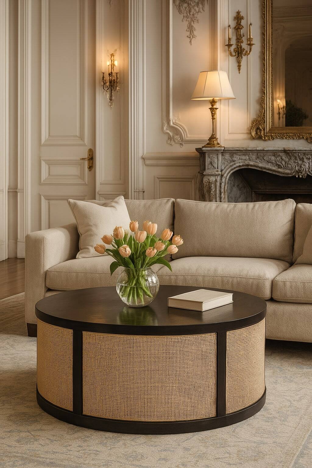 Alt View 6. Artisan Furniture - Artisan Furniture Solid Wood Monaco Round Rattan Centerpiece - Brown.
