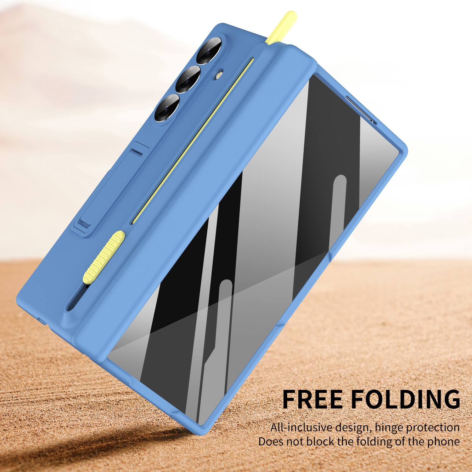 FREE FOLDING  
All-inclusive design, hinge protection  
Does not block the folding of the phone