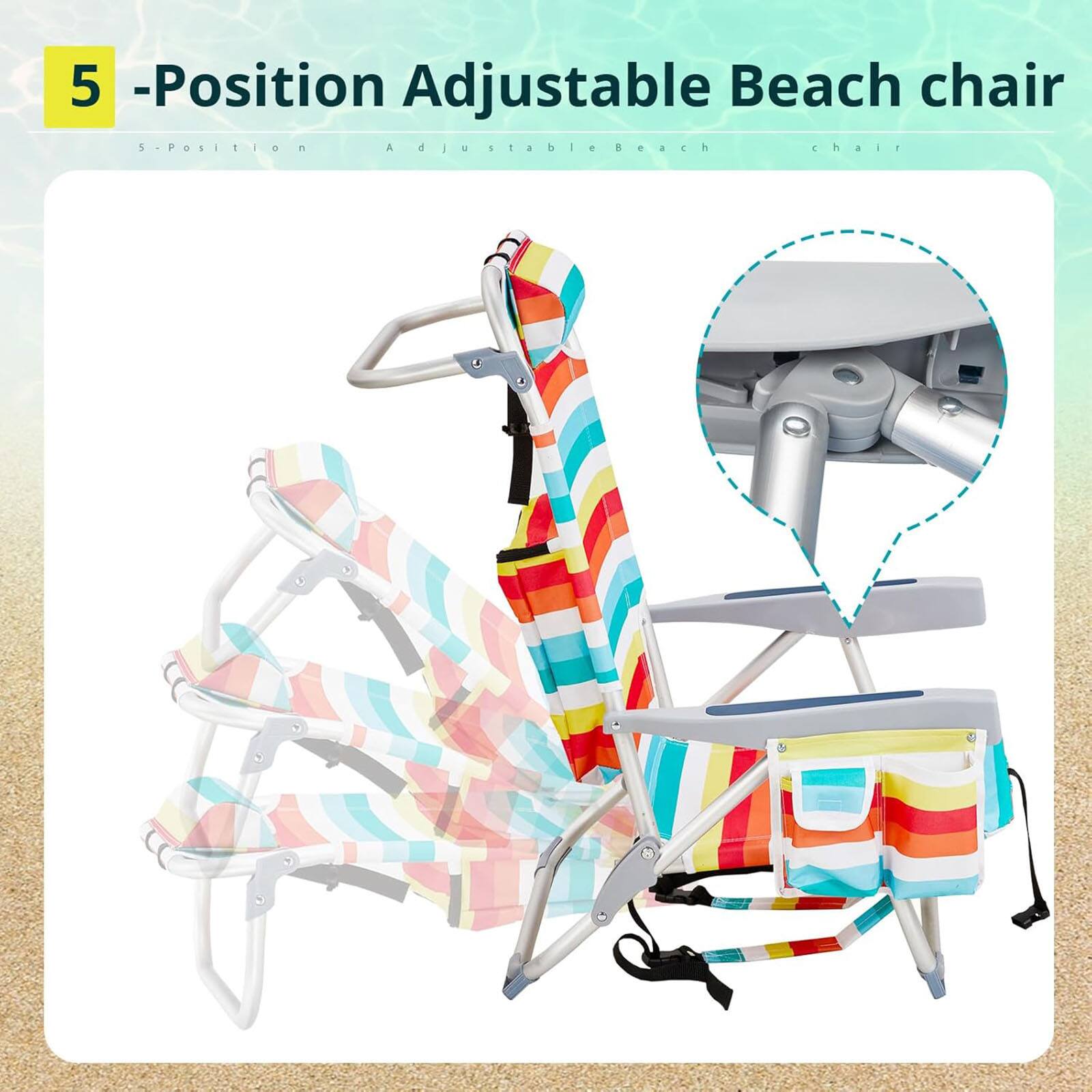 5-Position Adjustable Beach Chair
