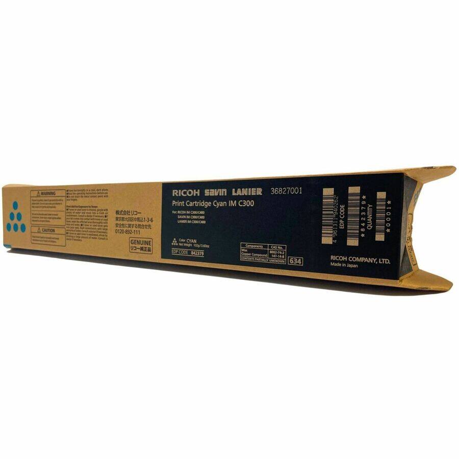 **RICOH savin LANIER 36827001 Print Cartridge Cyan IM C300**

- **Caution:** Handle with care. Do not dispose of in fire or water.
- **Product Code:** 36827001
- **Color:** Cyan
- **Genuine:** Yes
- **EDP Code:** 842379
- **Quantity:** 1
- **Components:** CAS No. Copper Compound
- **CAS No.:** 7440-50-8
- **Content:** Contains partially recycled materials
- **Made in Japan**
- **RICOH COMPANY, LTD.**
- **Warning:** Do not dispose of in fire or water.
- **Barcode:** 0120-892-111
- **LAME:** /0120-892-111
- **Compound ND:** 164
- **PLERES VNEOS:** 634
- **CODE:** 940262
- **Quantity:** 1000
- **EDP R:** 4
- **HE/Se