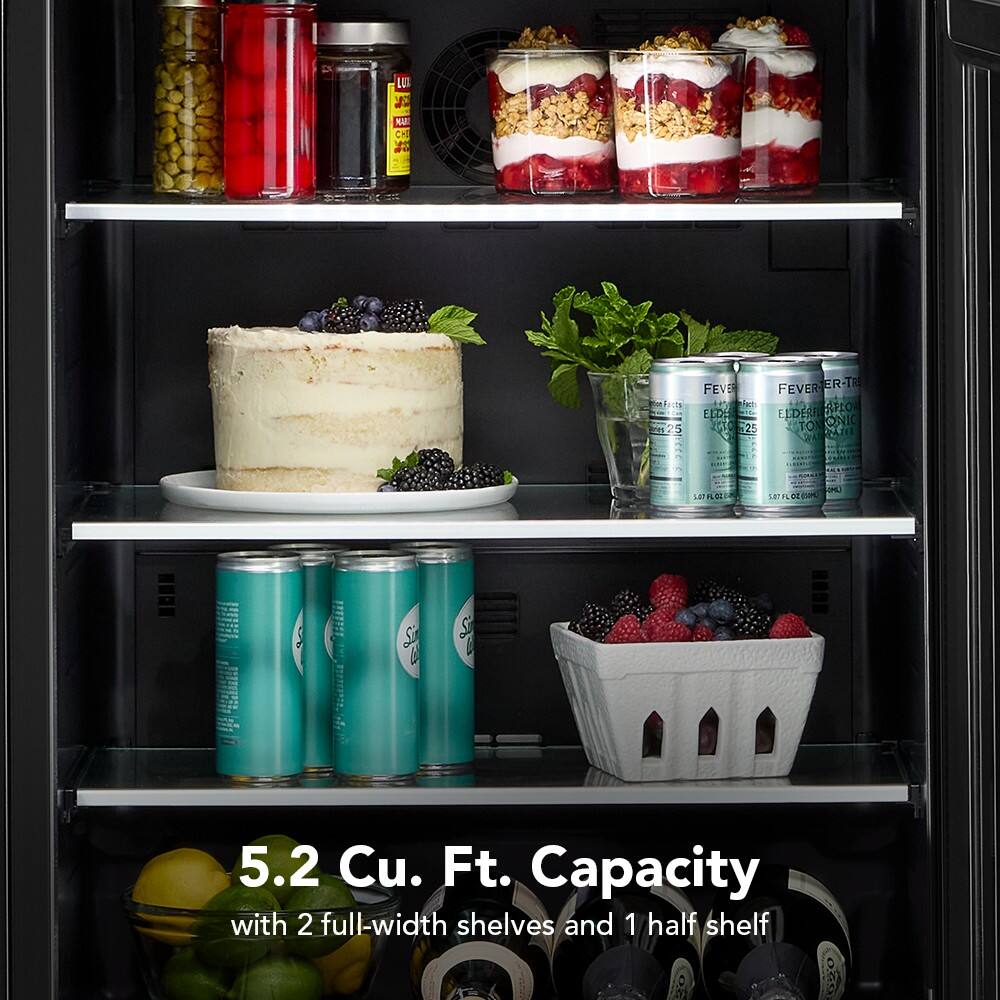 5.2 Cu. Ft. Capacity with 2 full-width shelves and 1 half shelf