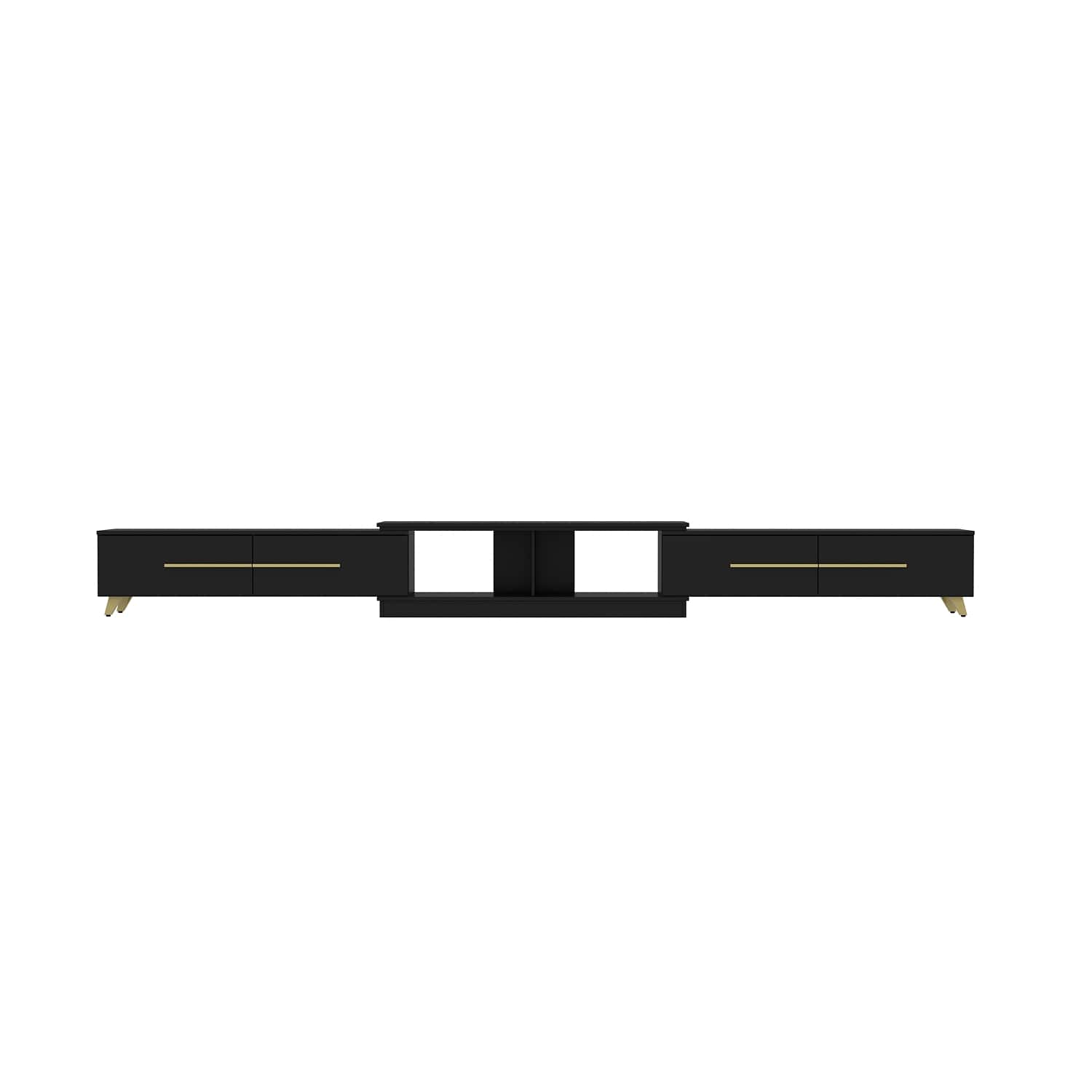 FUFU & GAGA - FUFU&GAGA Convertible TV Console - 60" TV Fit, Modular Setup, Version Available - Black