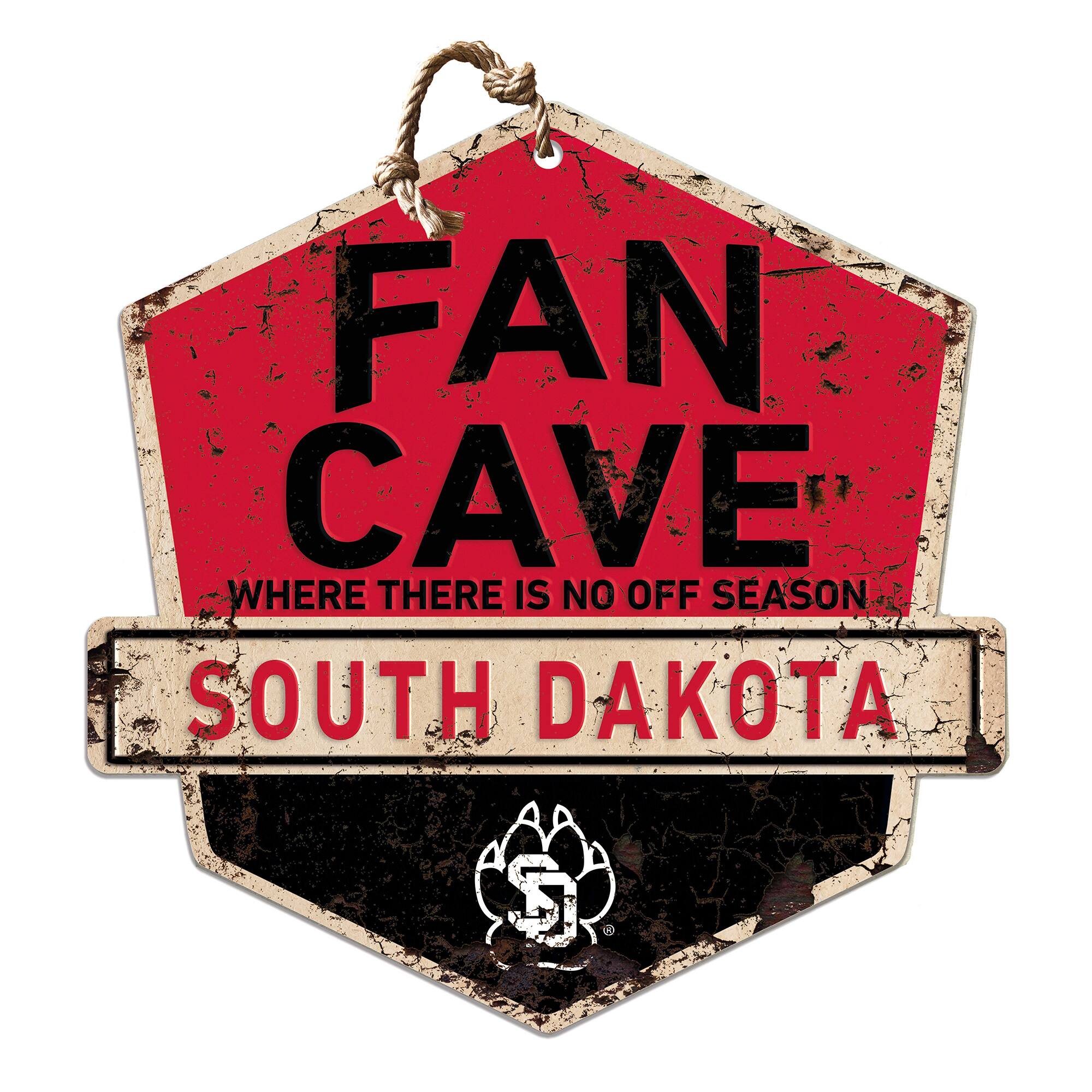 South Dakota Coyotes 20'' x 20'' Fan Cave Badge Sign