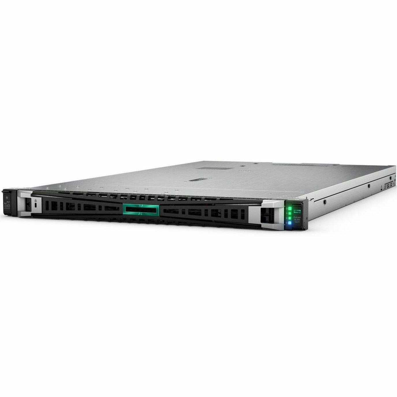 Alt View 3. HP - HPE ProLiant DL360 Gen11 1U Rack Server - 1 x Intel Xeon Gold 5416S 2 GHz - 64 GB RAM - 960 GB SSD - (2 x 480GB) SSD - Black.