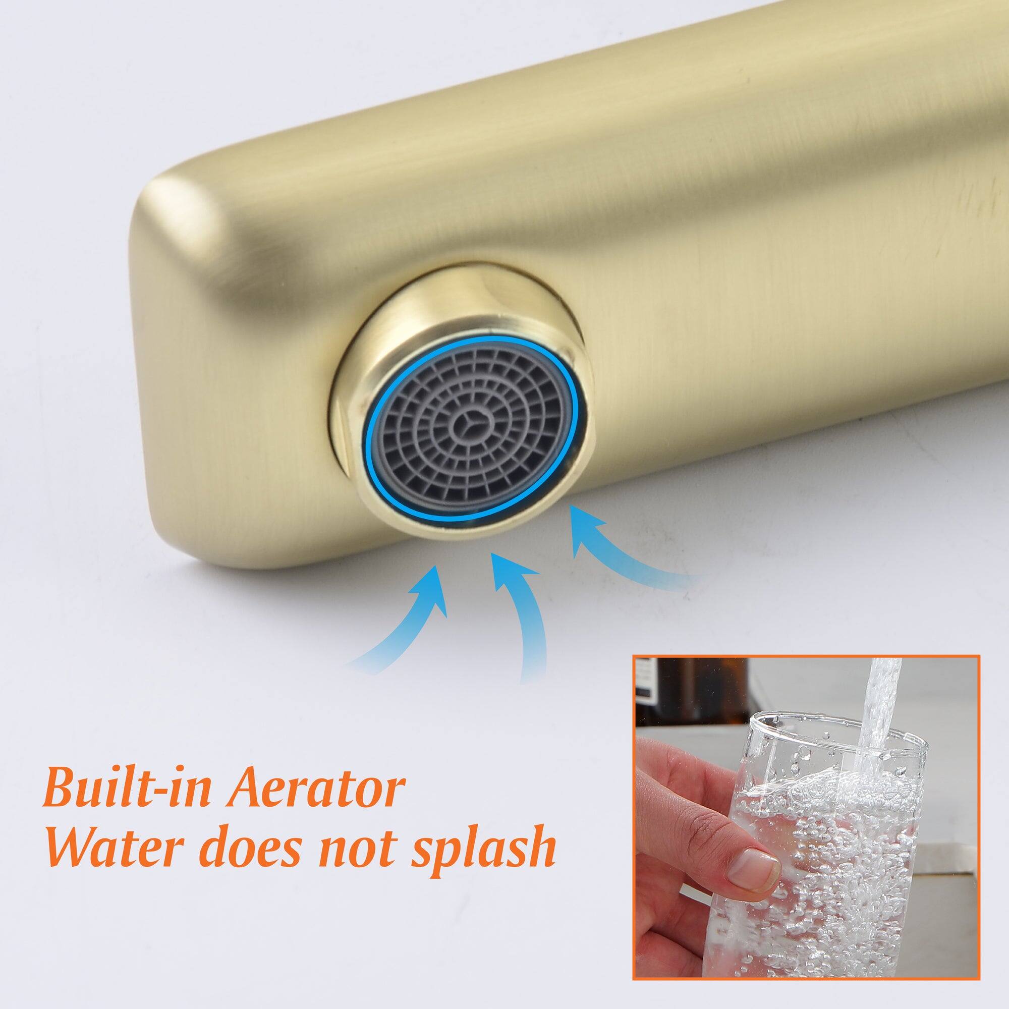 Built-in Aerator  
Water does not splash