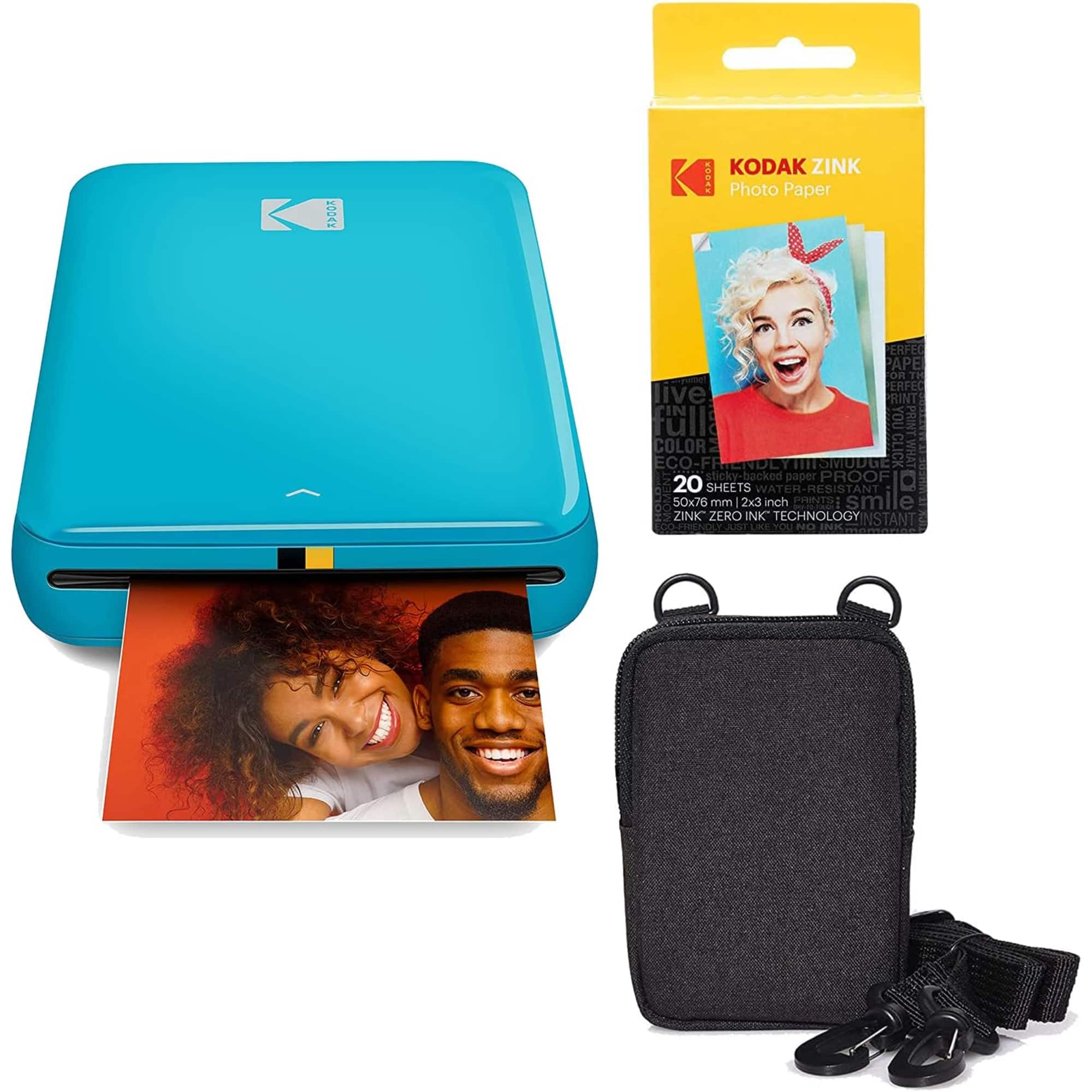 Kodak - Step Mobile Instant Photo Printer 2x3" & Photo Paper Go Bundle for iOS & Android - Blue