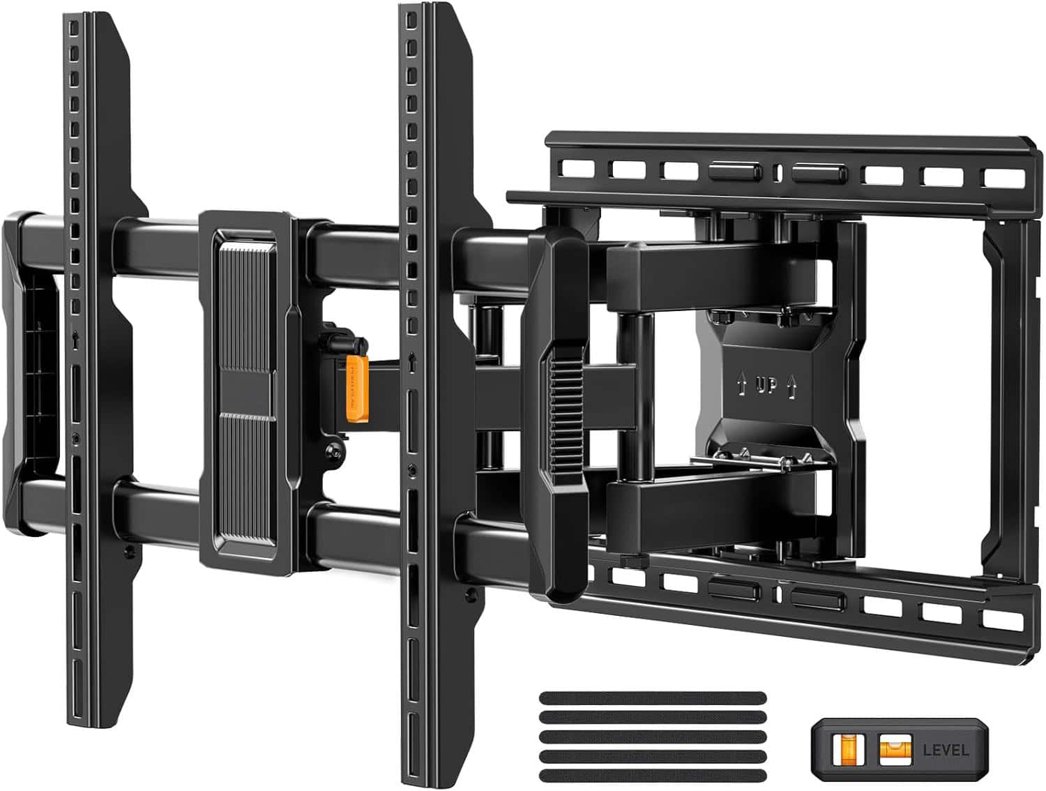 FINEAK - Full Motion TV Wall Mount for 42–97 Inch Flat Curved TVs up to 132 lbs - Black