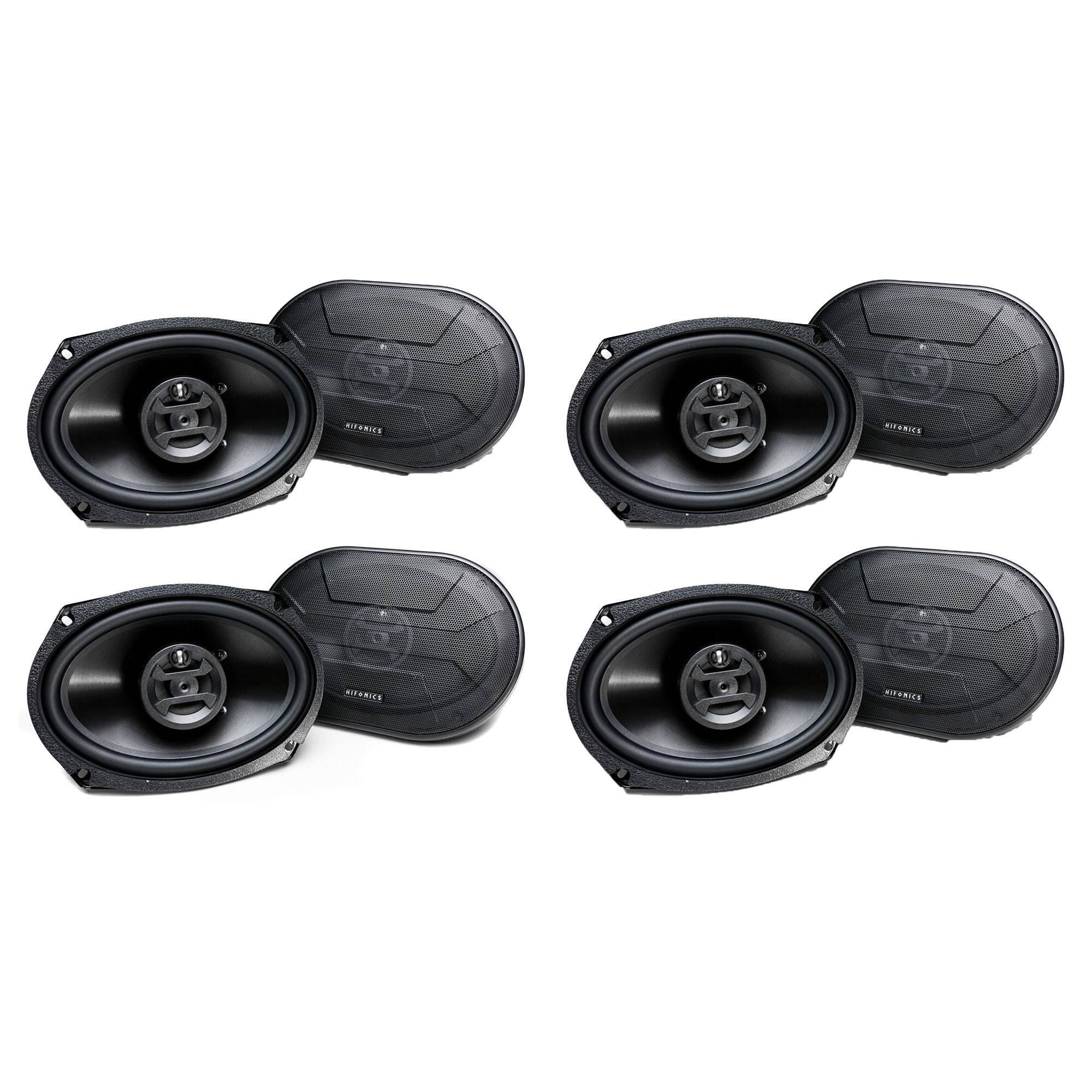 Hifonics - Zeus 800 Watt 6 x 9 Inch 3 Way Car Audio Coaxial Speakers (8 Pack) - Black