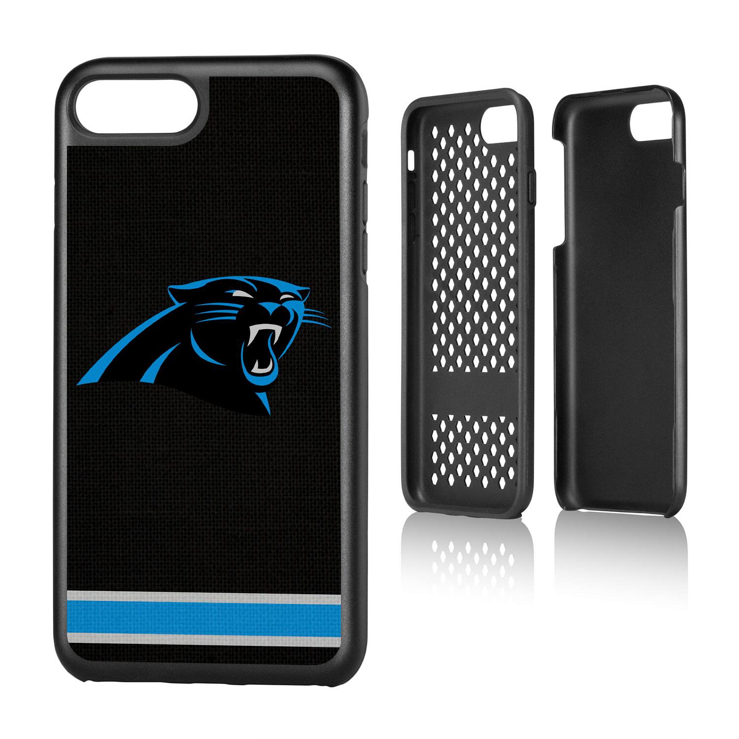 Alt View 3. Keyscaper - Carolina Panthers iPhone Rugged Stripe Design Case - 16 Pro - Multicolor.