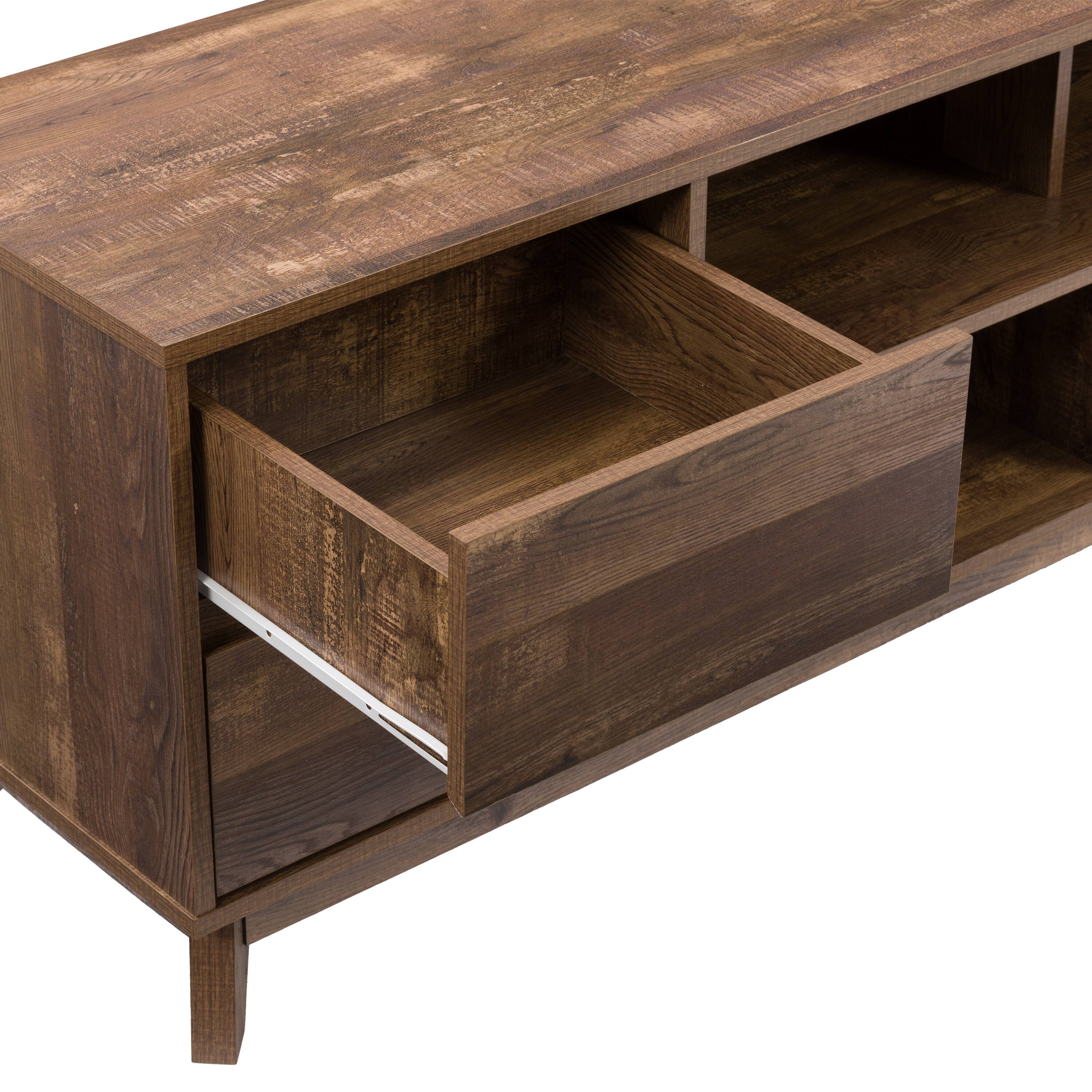 Alt View 15. CorLiving - Hollywood Collection TV Stand with Open and Closed Shelves for Most TVs up to 85" - Brown.