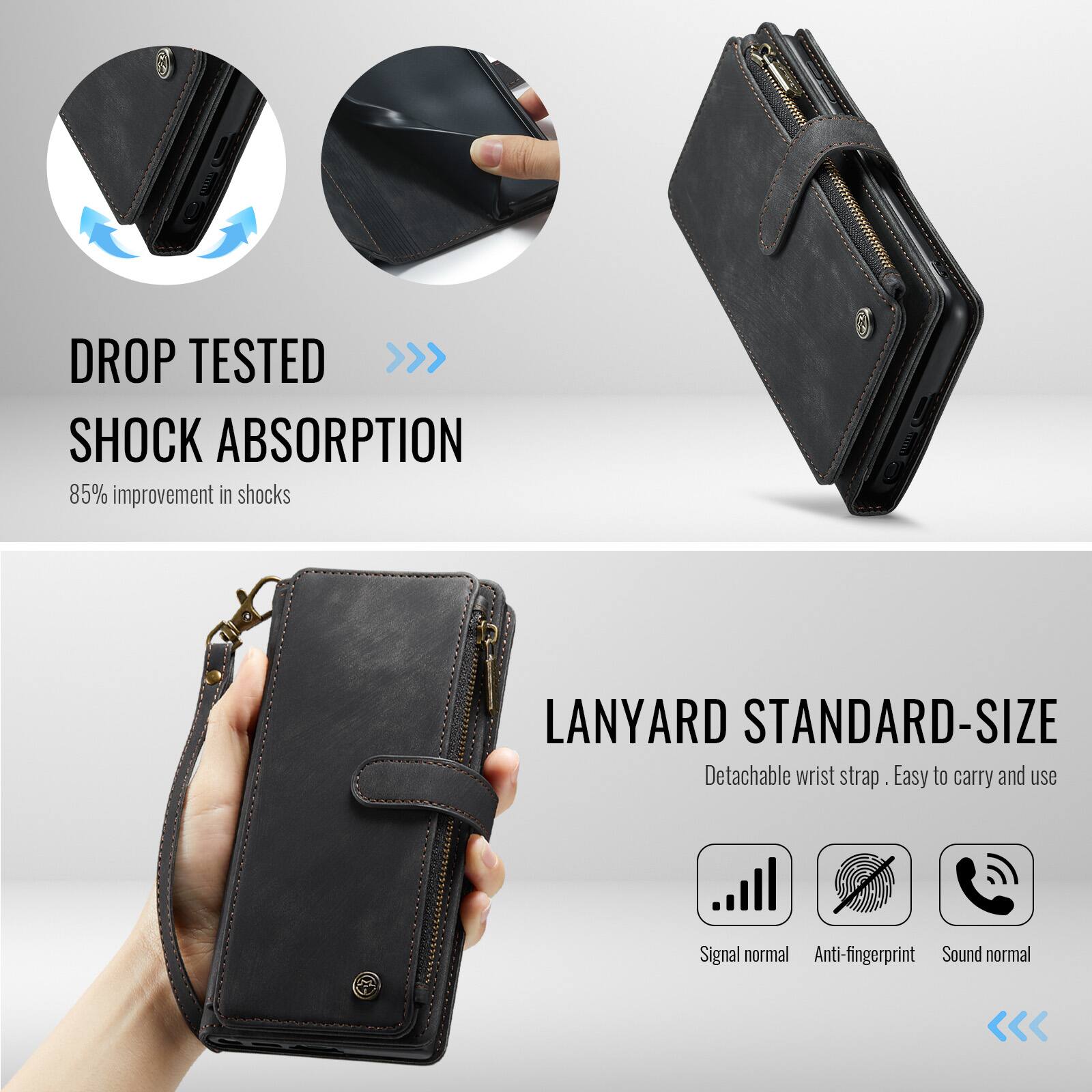 I DROP TESTED >>> SHOCK ABSORPTION 85% improvement in shocks  
I LANYARD STANDARD-SIZE Detachable wrist strap Easy to carry and use  
Signal normal  
Anti-fingerprint  
Sound normal