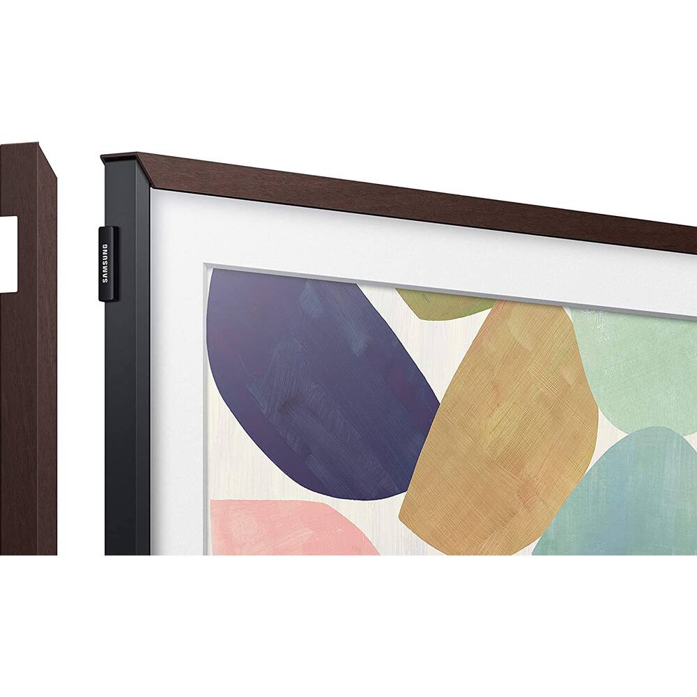 Alt View 4. Samsung - 32" The Frame QLED UHD Quantum HDR Smart TV w/ Brown Bezel (2023 Model).