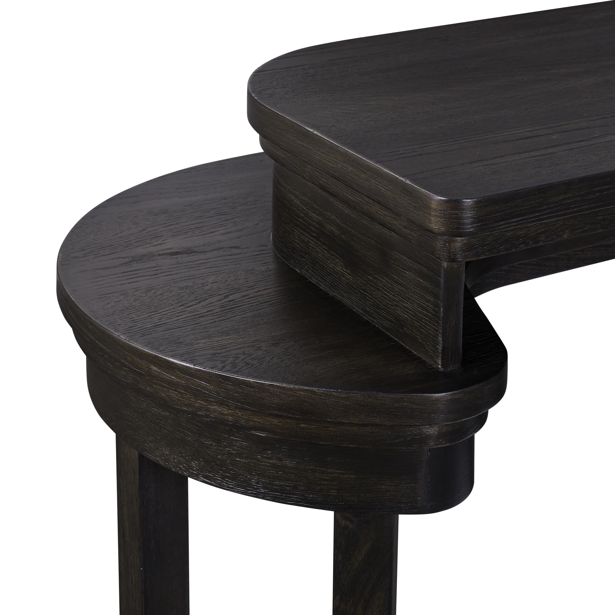 Alt View 4. Liberty Furniture Industries - Living Room Console Bar Table - AC USB Charging Station - Peppercorn Oak Wood - Peppercorn.