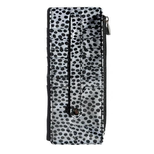 Jadie Link - Womens Jaguar Credit Card Slim Wallet Holds Cards Slim wallet stacked card pockets holds plastic cardsClear pocket - Ink Dot
