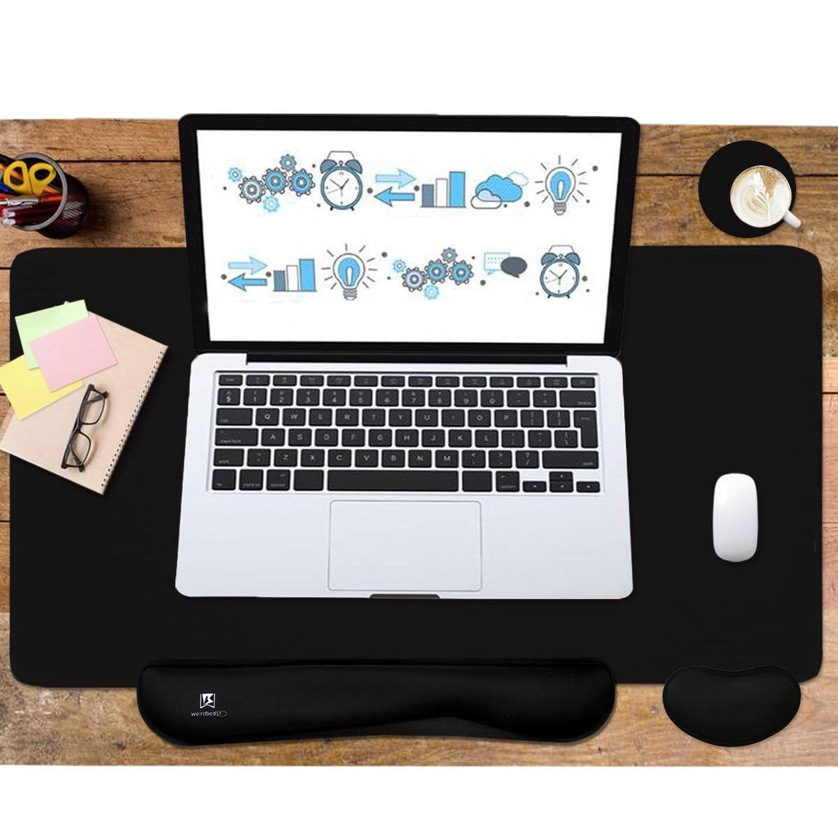 Alt View 3. Comfort Essence - 4-in-1 Large Gaming Mouse Pad Wrist Rest & Support Mousepad Set Extended Desk Waterproof Mat For Home Office - Black.