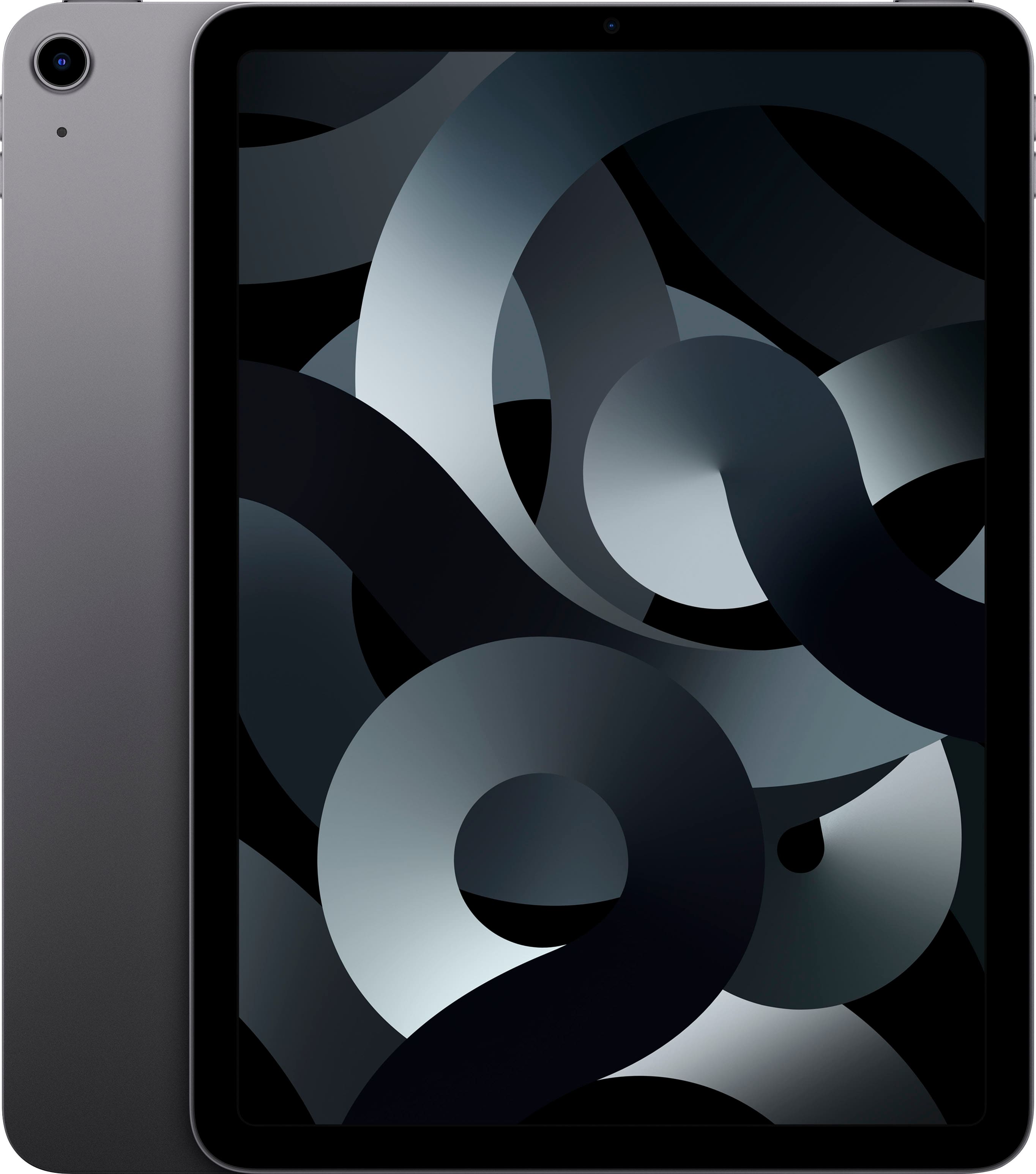 Front. Apple - Certified Refurbished - Apple 10.9-Inch iPad Air - (5th Generation) (2022) Wi-Fi + Cellular - 256GB - Space Gray.