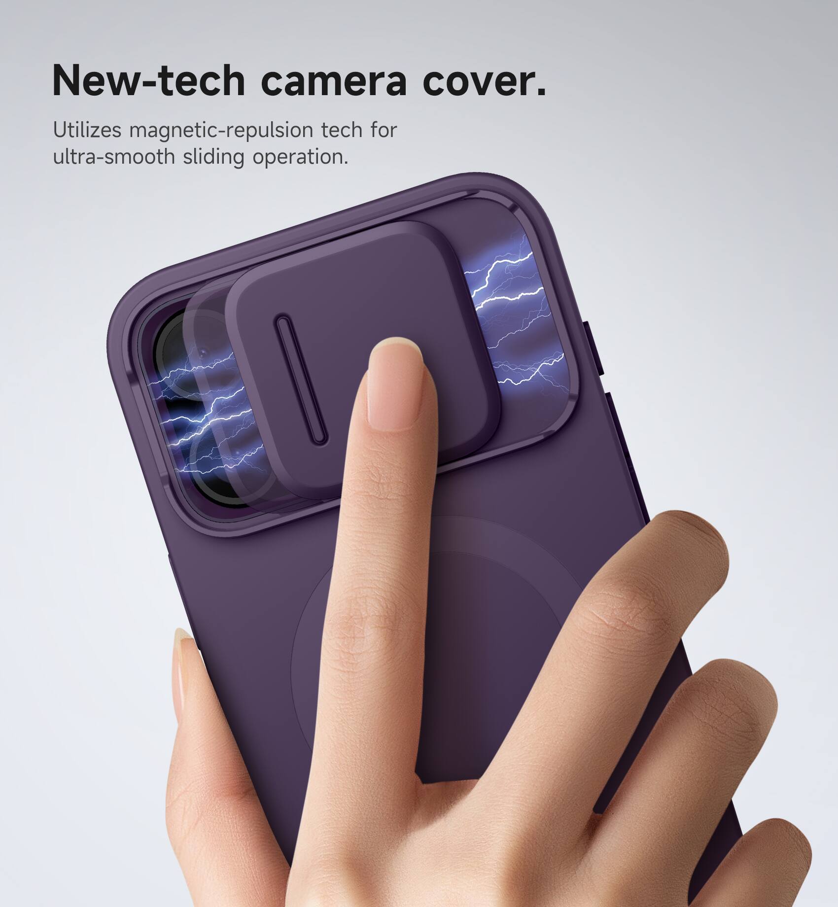 New-tech camera cover.  
Utilizes magnetic-repulsion tech for ultra-smooth sliding operation.