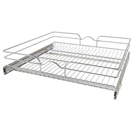 Rev-A-Shelf - Pullout Single Basket Organizer for Kitchen Cabinets, 24 x 22 In, 5WB1-2422CR-1 - Silver