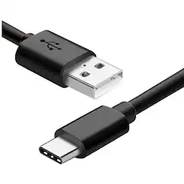 Sanoxy - USB Type-C to USB-A 2.0 Male Charger Cable, 3 Feet - Black